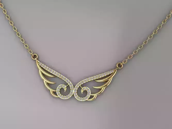 GC GOLD H238-Butterfly Diamond Gold necklace
