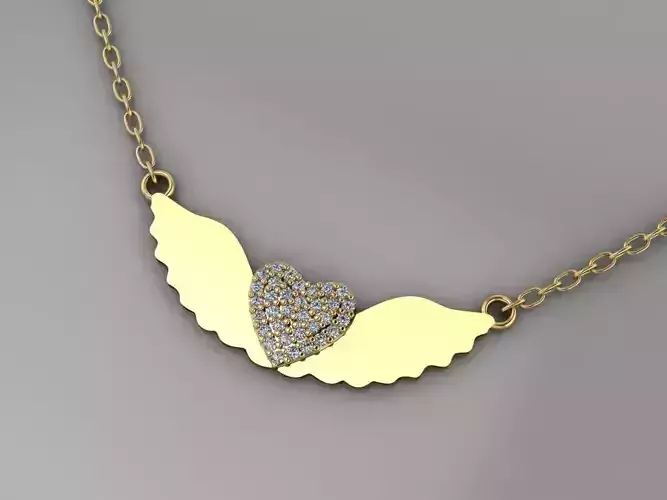 GC GOLD H239-Butterfly Diamond Gold necklace