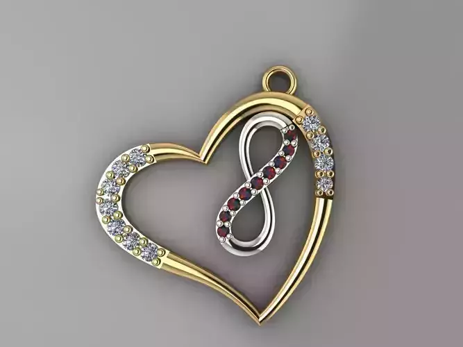 GC GOLD H240-infinity heart Diamond Gold necklace