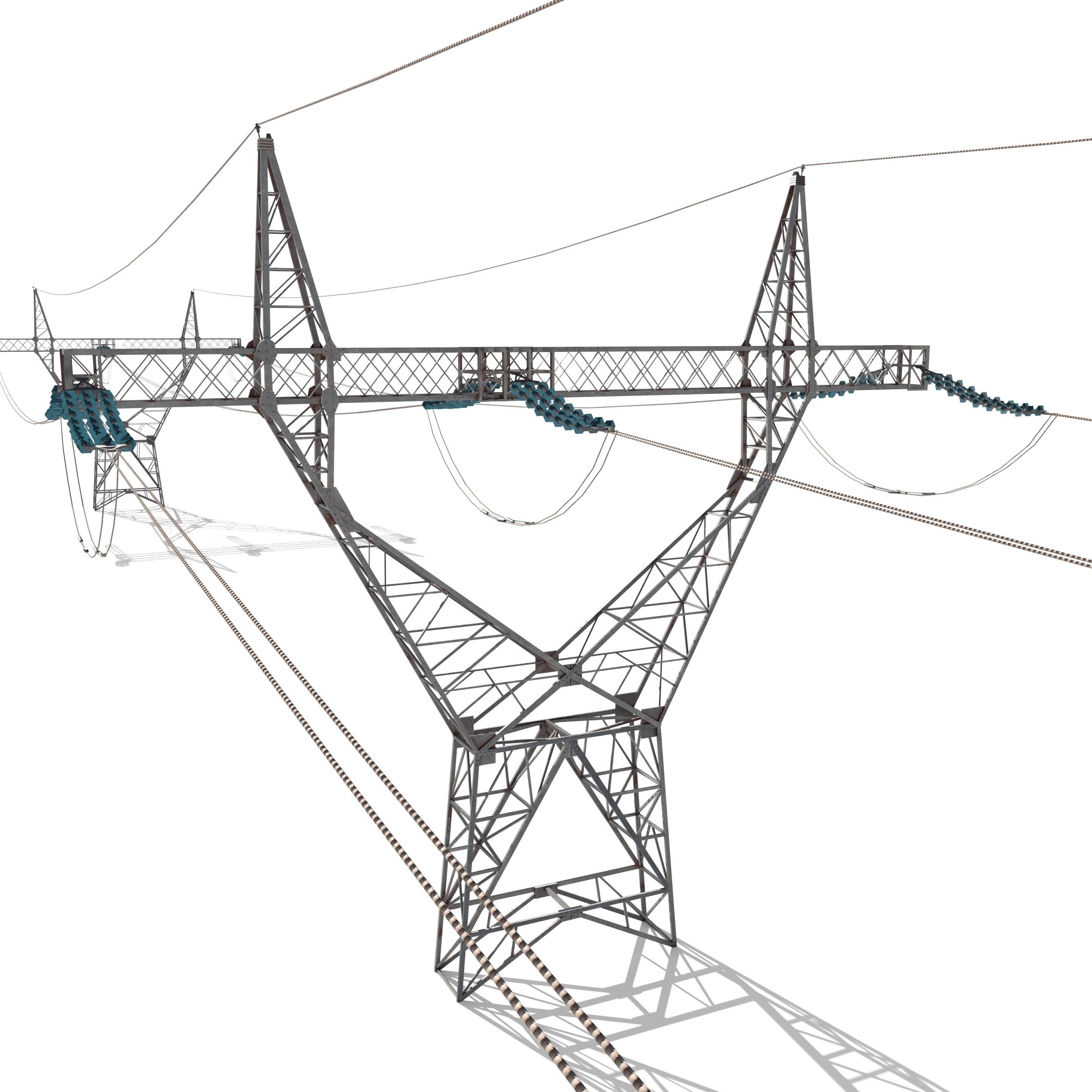 Electricity Pole 21 3D model_2