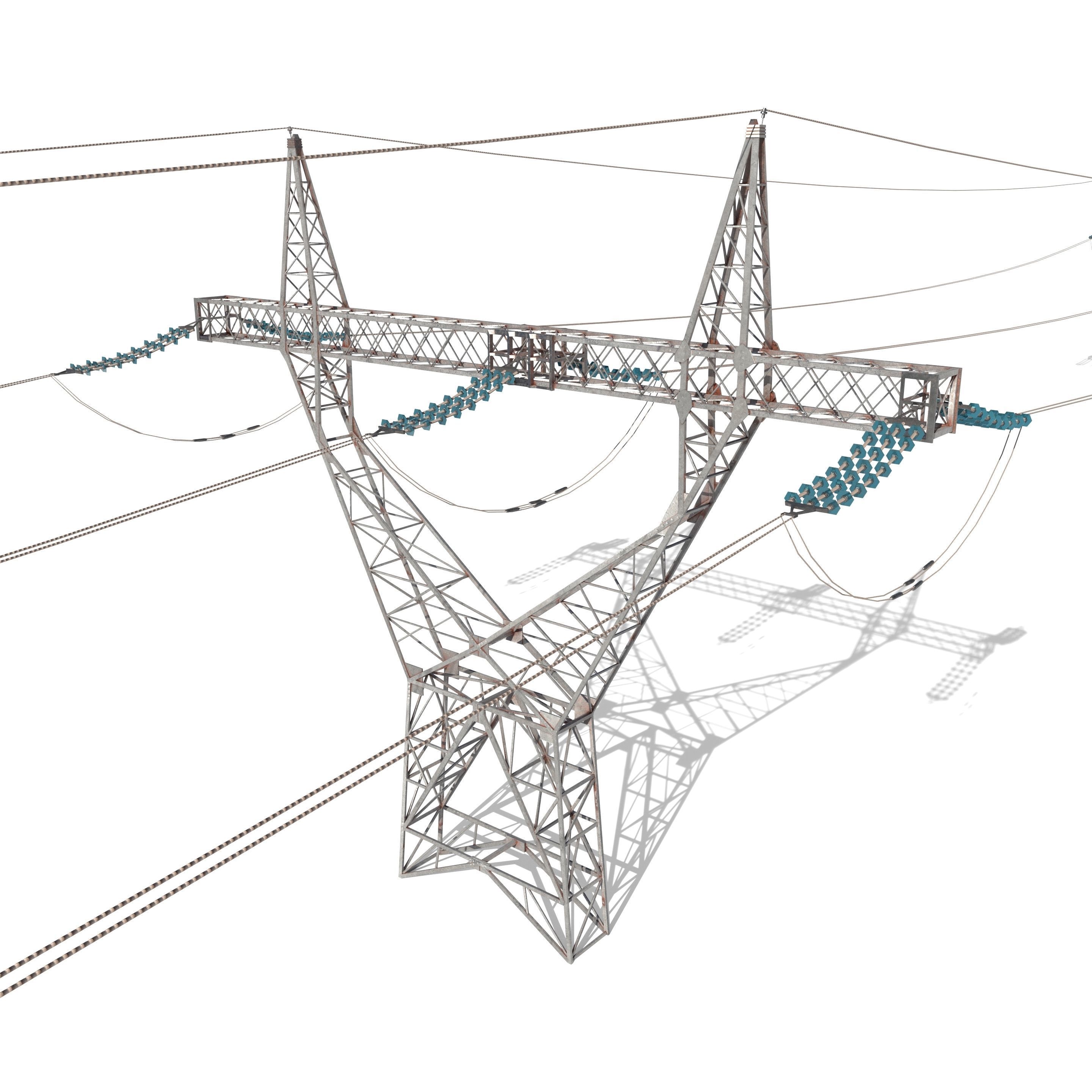 Electricity Pole 21 3D model_5