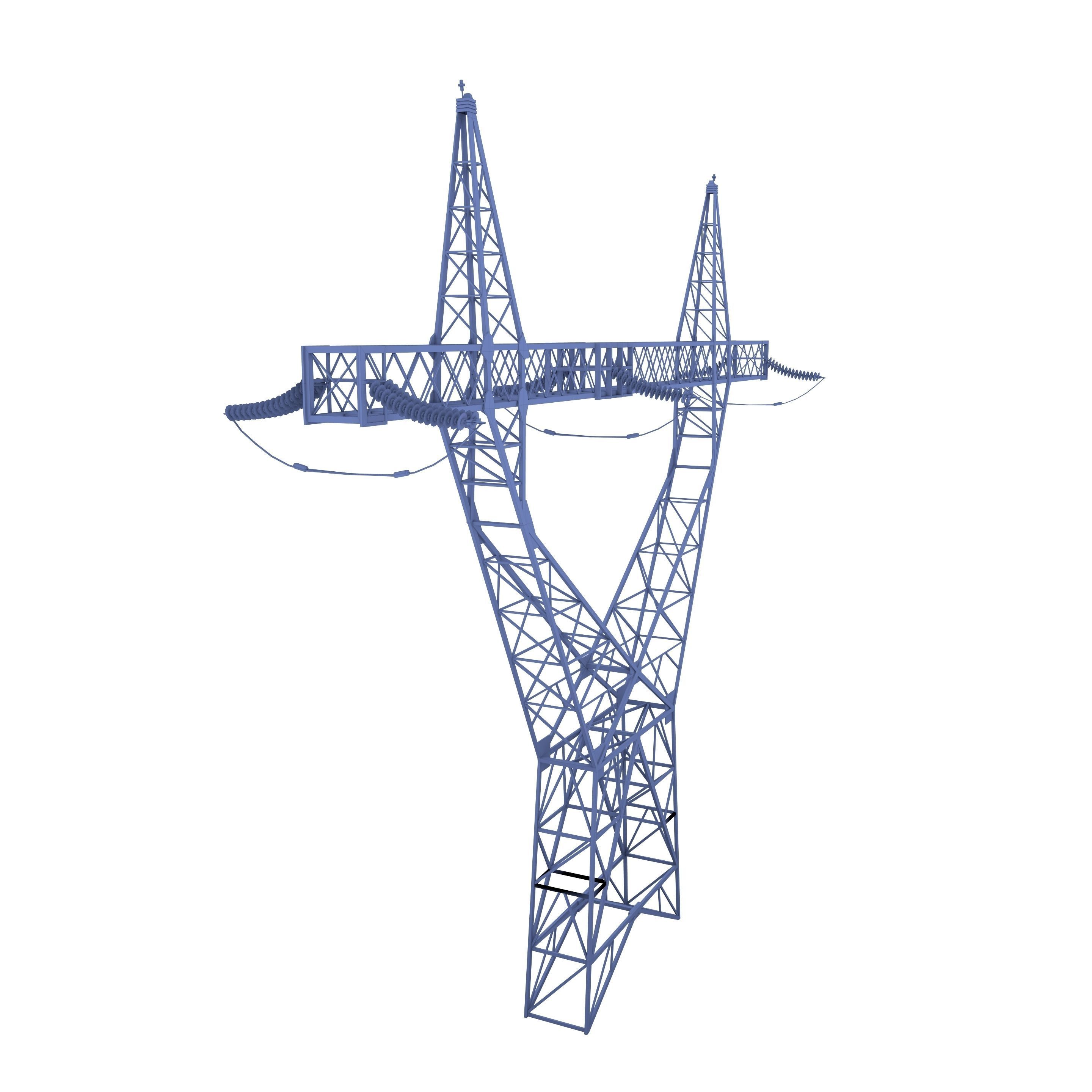 Electricity Pole 21 3D model_9