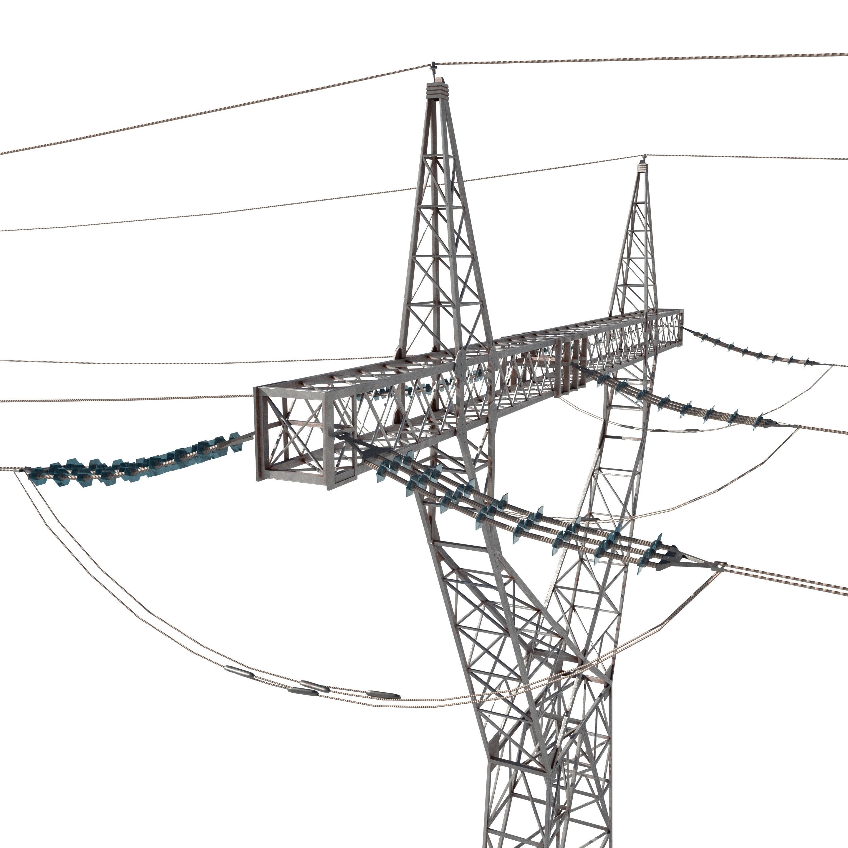 Electricity Pole 21 3D model_3