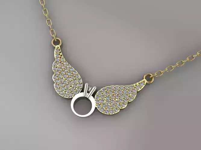 GC GOLD H245-butterfly Diamond Gold necklace
