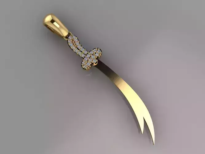 GC GOLD H247-sword Diamond Gold necklace