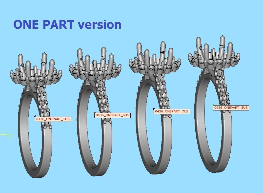 Halo Engagement ring with 1ct Oval Stone 3dmodel 3D print model_9