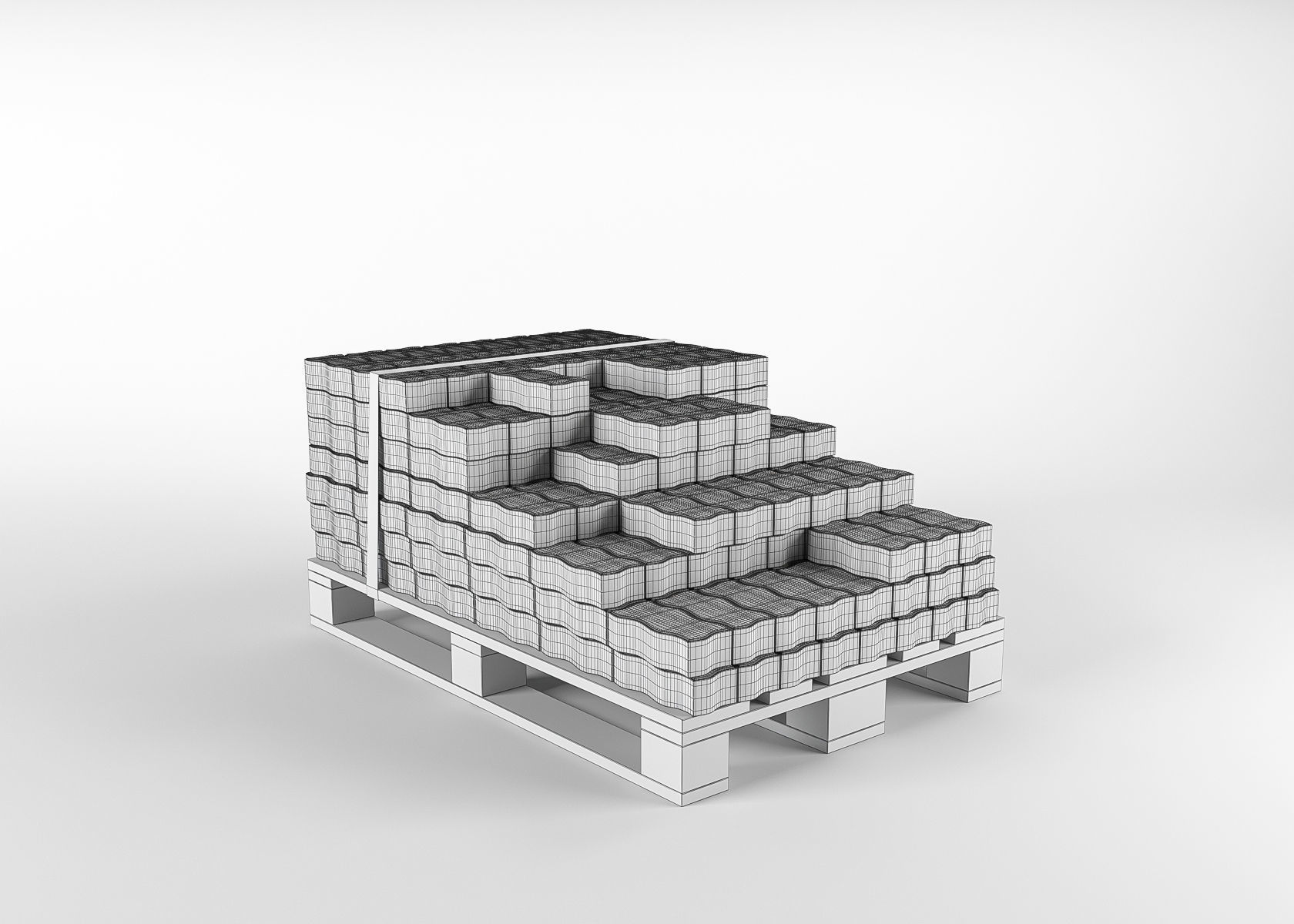 Brick S on pallet 3D model 3D model_7