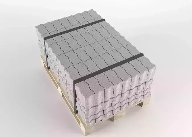 Brick S on pallet 3D model