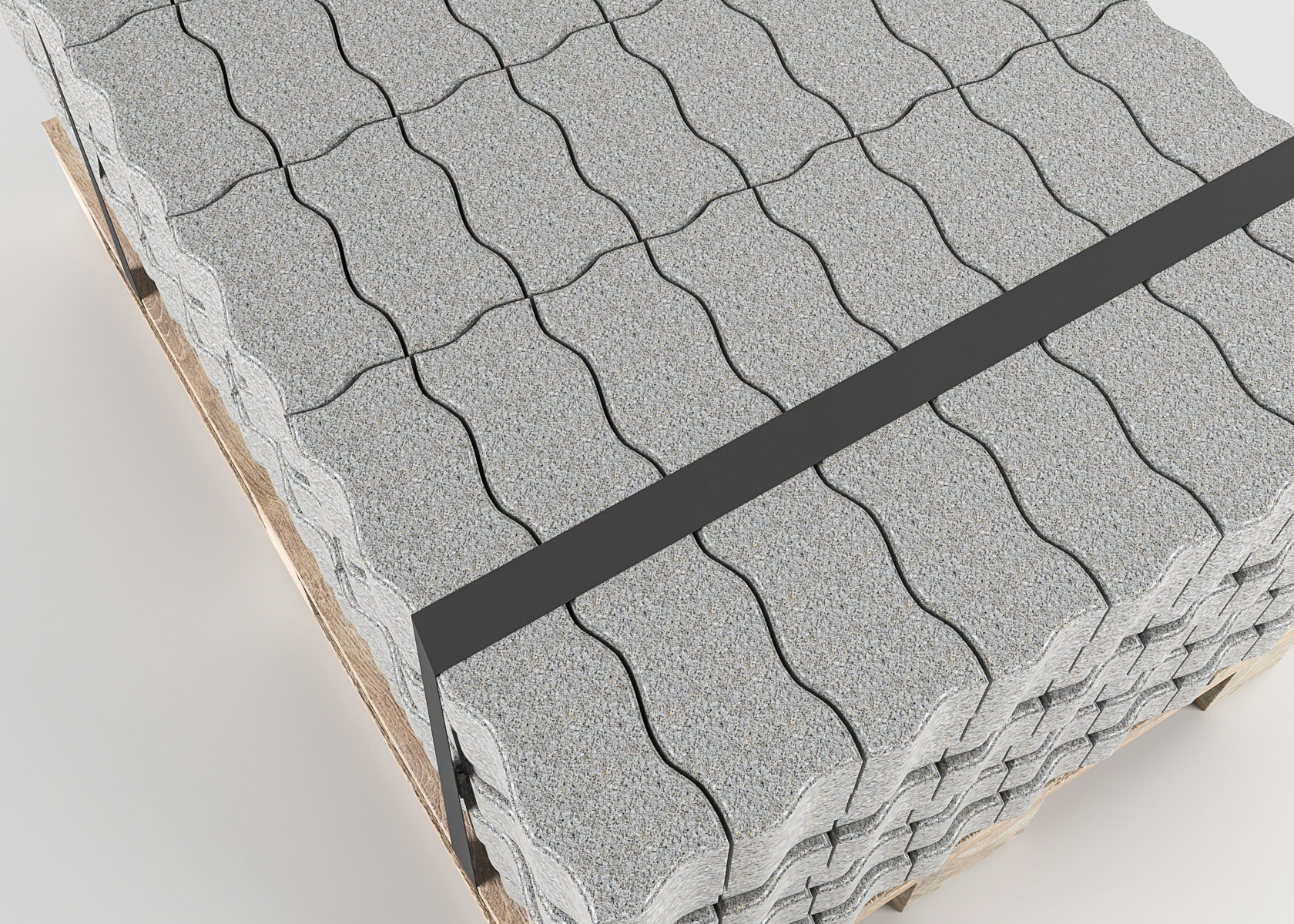 Brick S on pallet 3D model 3D model_1