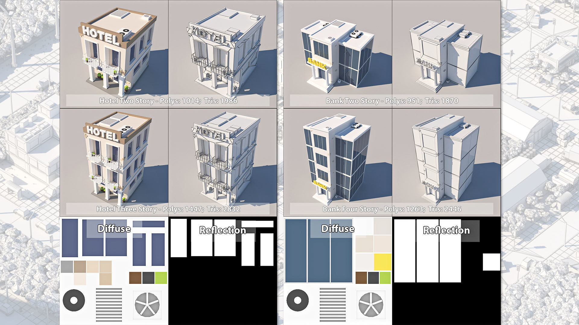 Cartoon Low Poly City Pack V2 Low-poly 3D model_34
