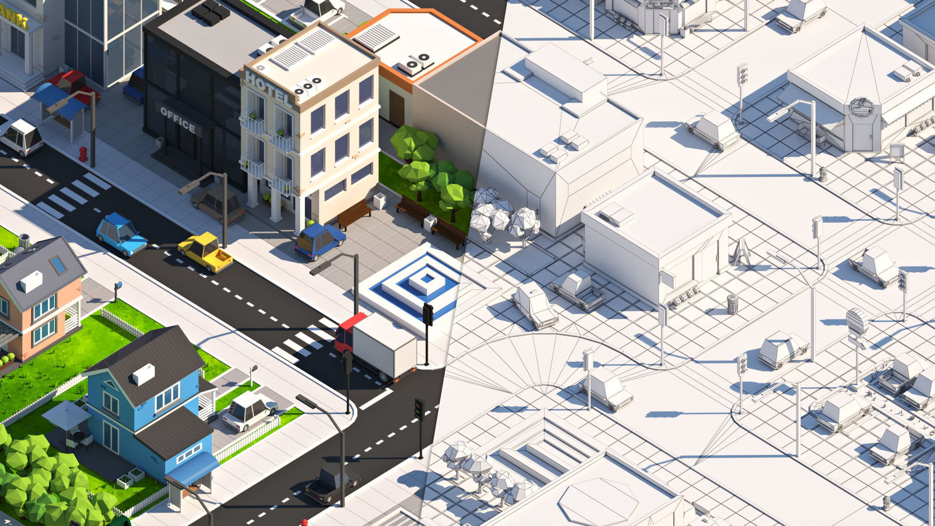Cartoon Low Poly City Pack V2 Low-poly 3D model_23