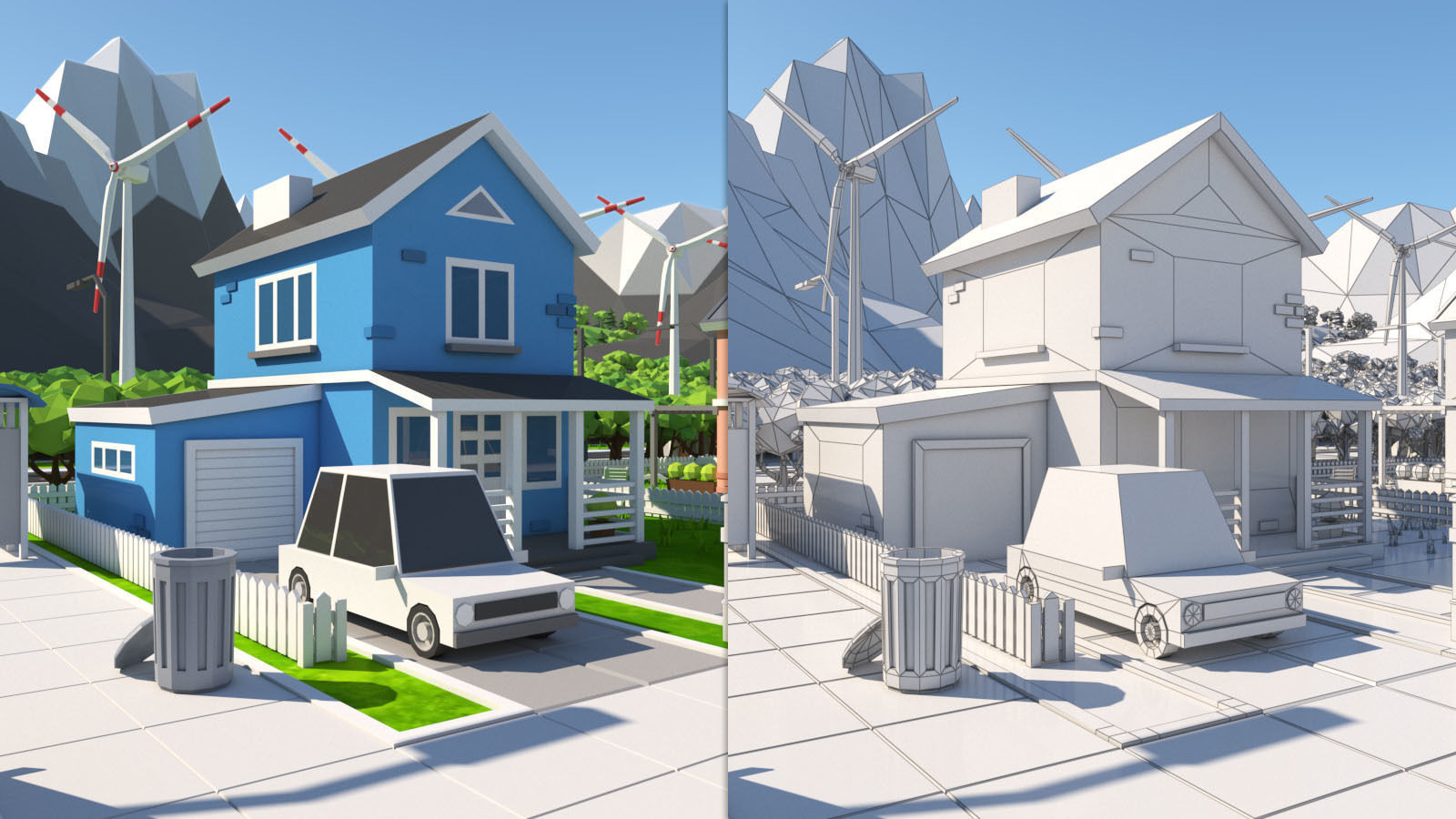 Cartoon Low Poly City Pack V2 Low-poly 3D model_24
