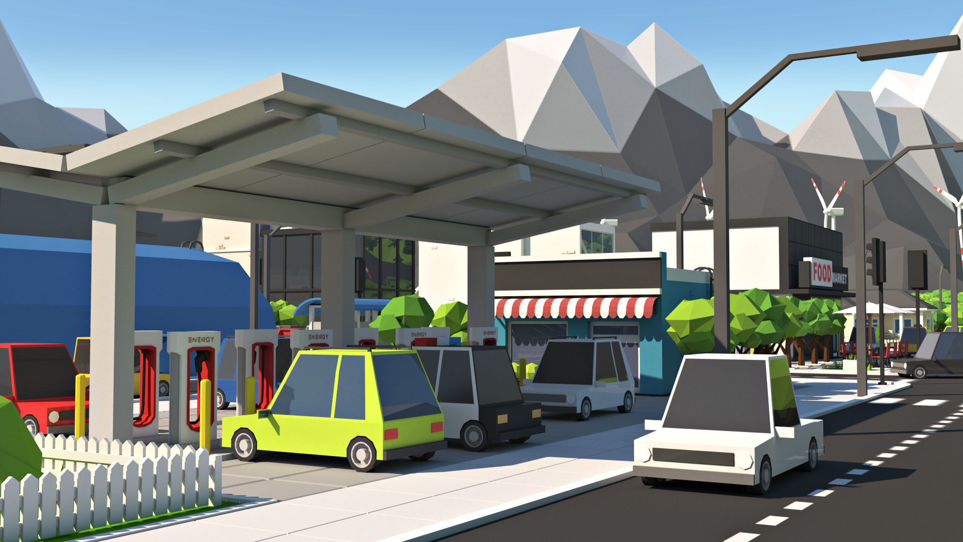 Cartoon Low Poly City Pack V2 Low-poly 3D model_9