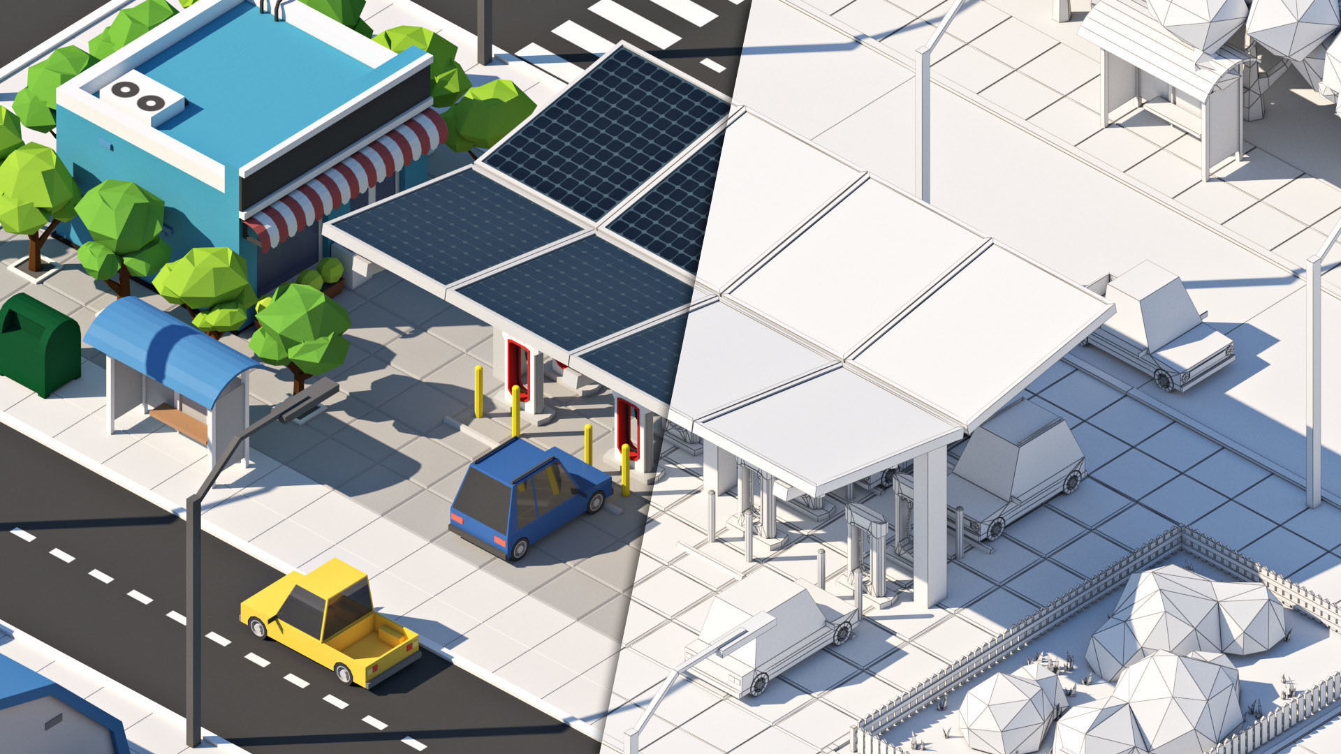 Cartoon Low Poly City Pack V2 Low-poly 3D model_14