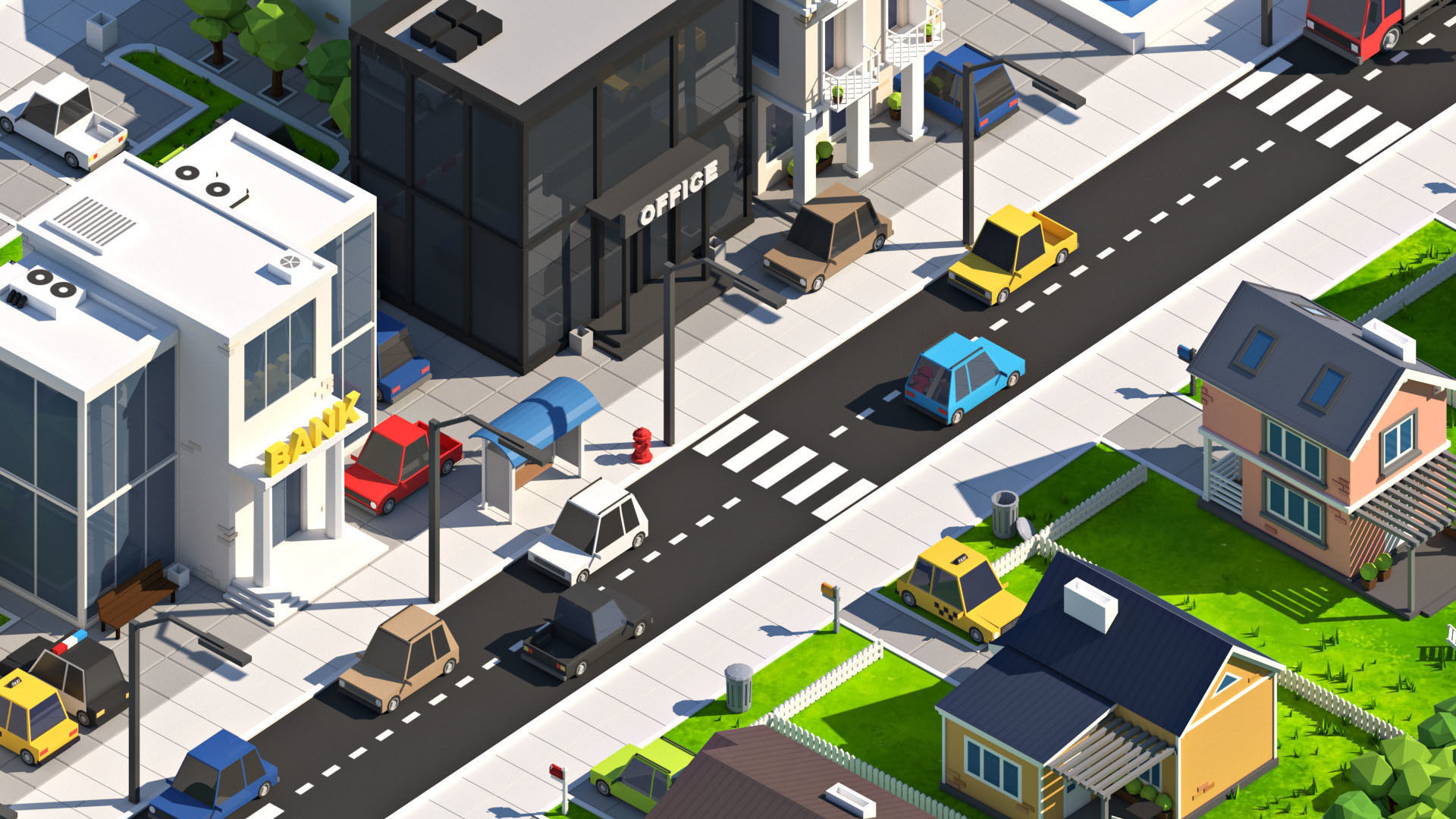 Cartoon Low Poly City Pack V2 Low-poly 3D model_12