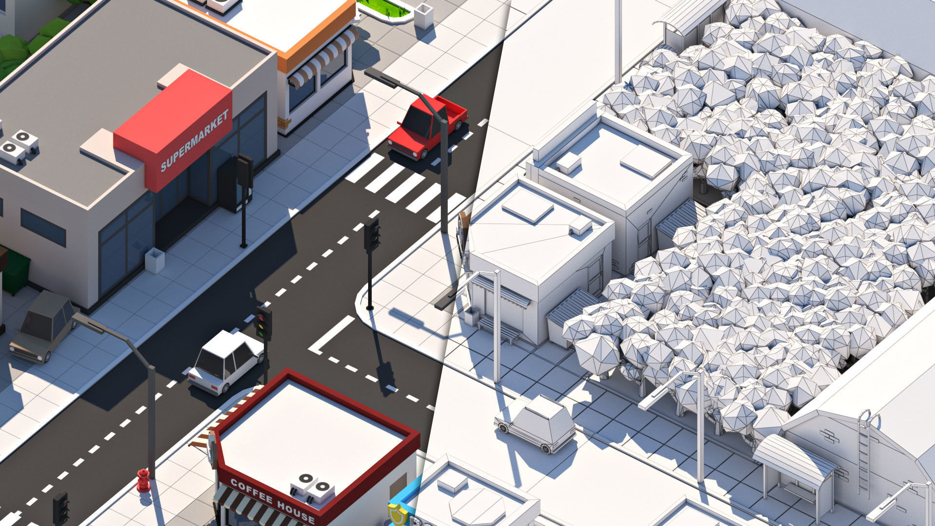 Cartoon Low Poly City Pack V2 Low-poly 3D model_15