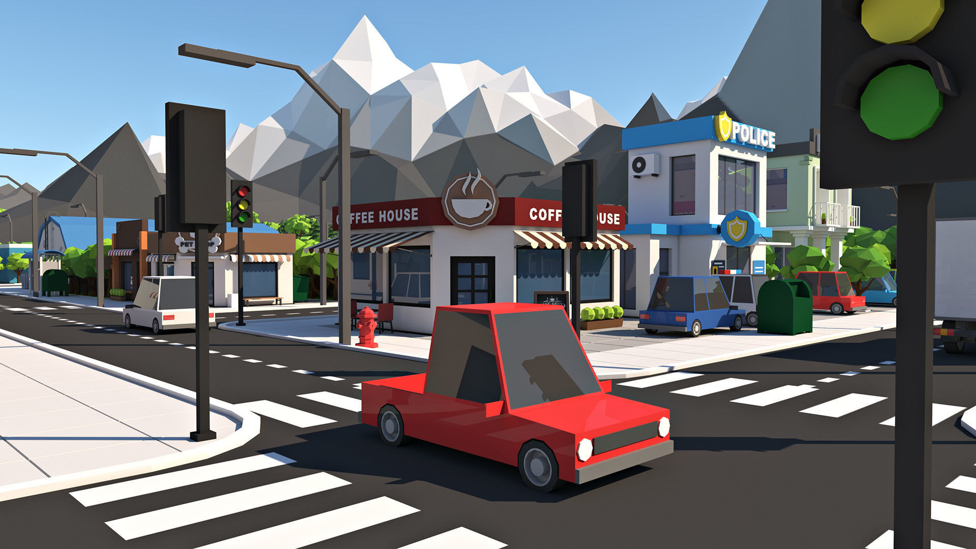Cartoon Low Poly City Pack V2 Low-poly 3D model_11