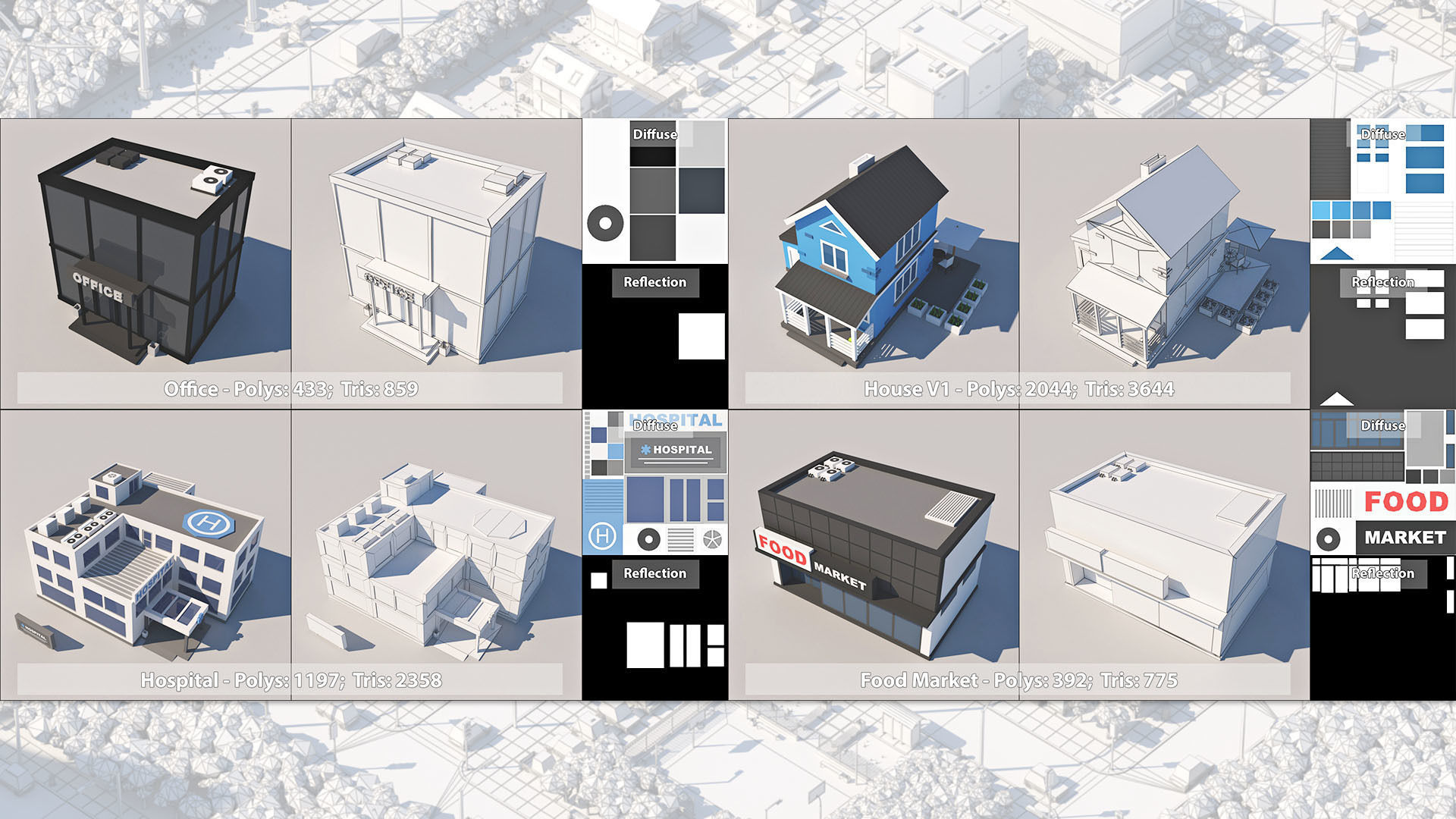 Cartoon Low Poly City Pack V2 Low-poly 3D model_32