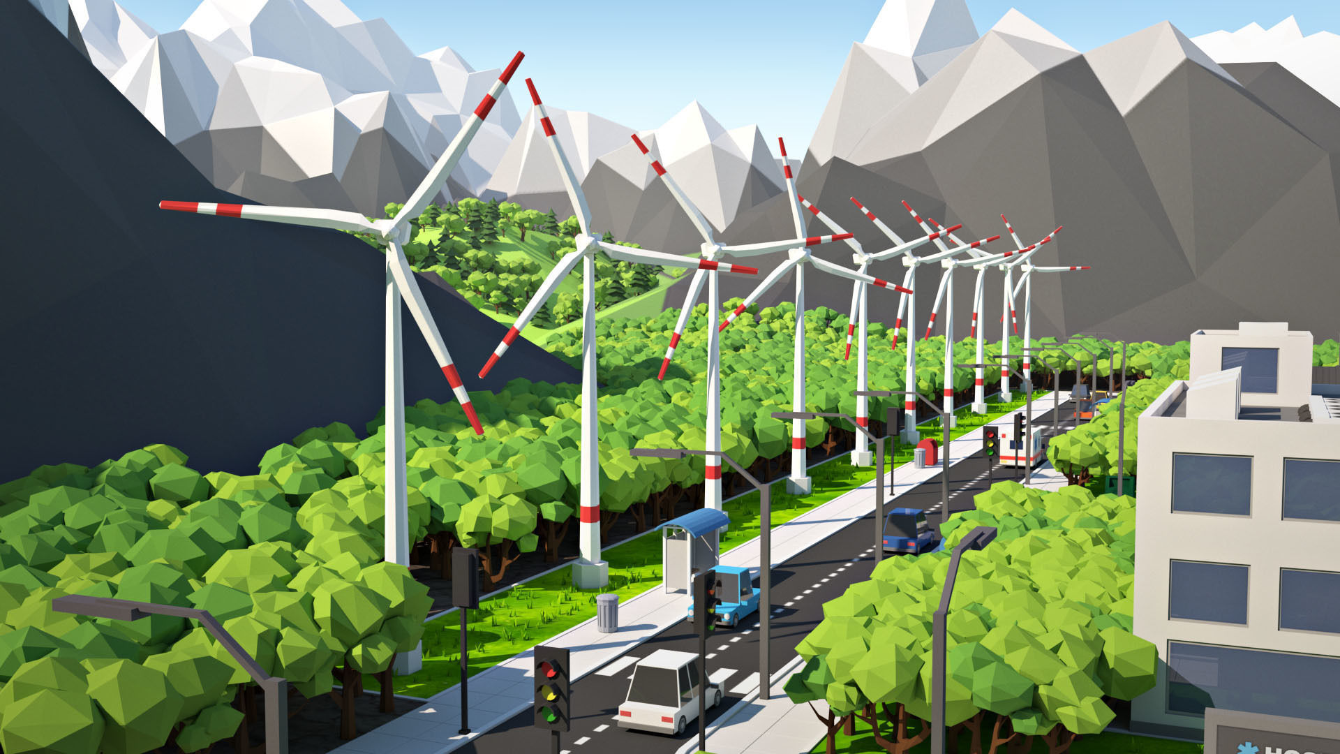 Cartoon Low Poly City Pack V2 Low-poly 3D model_10