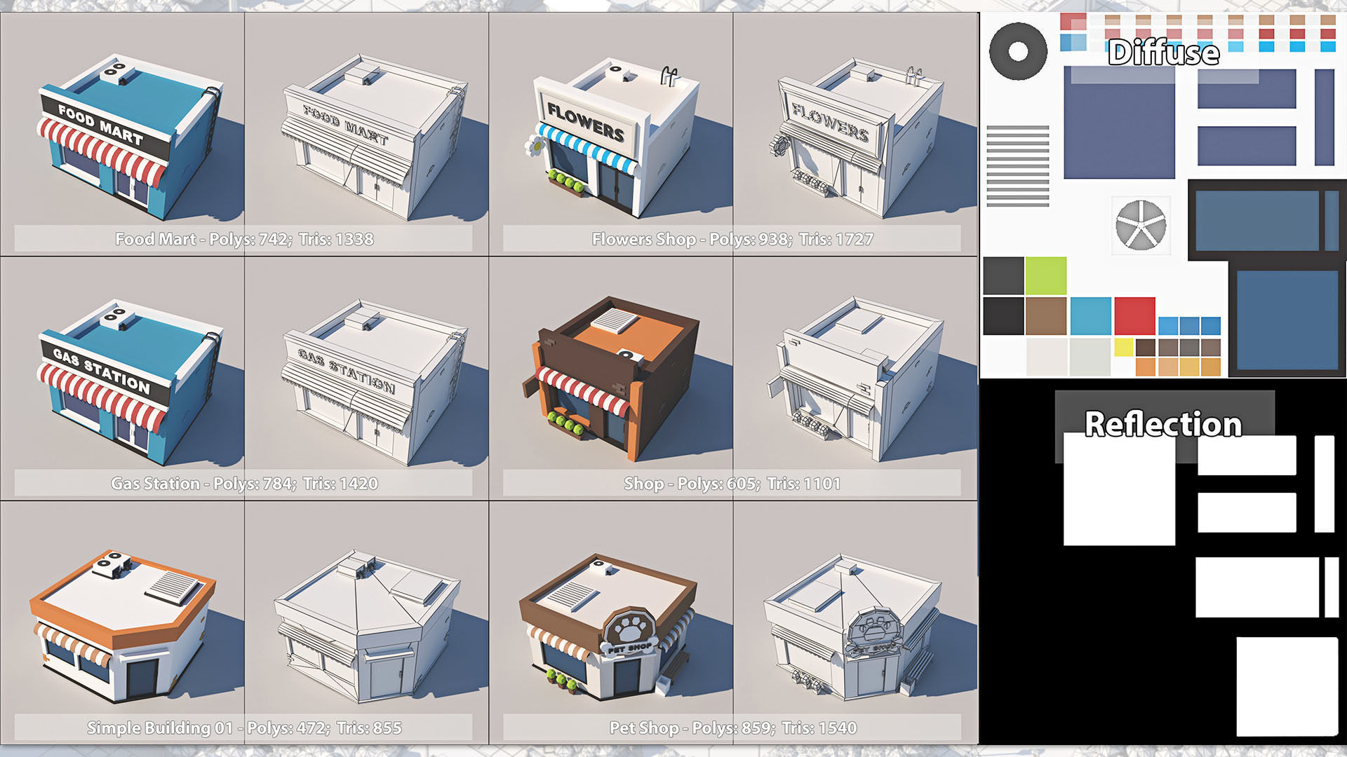 Cartoon Low Poly City Pack V2 Low-poly 3D model_35