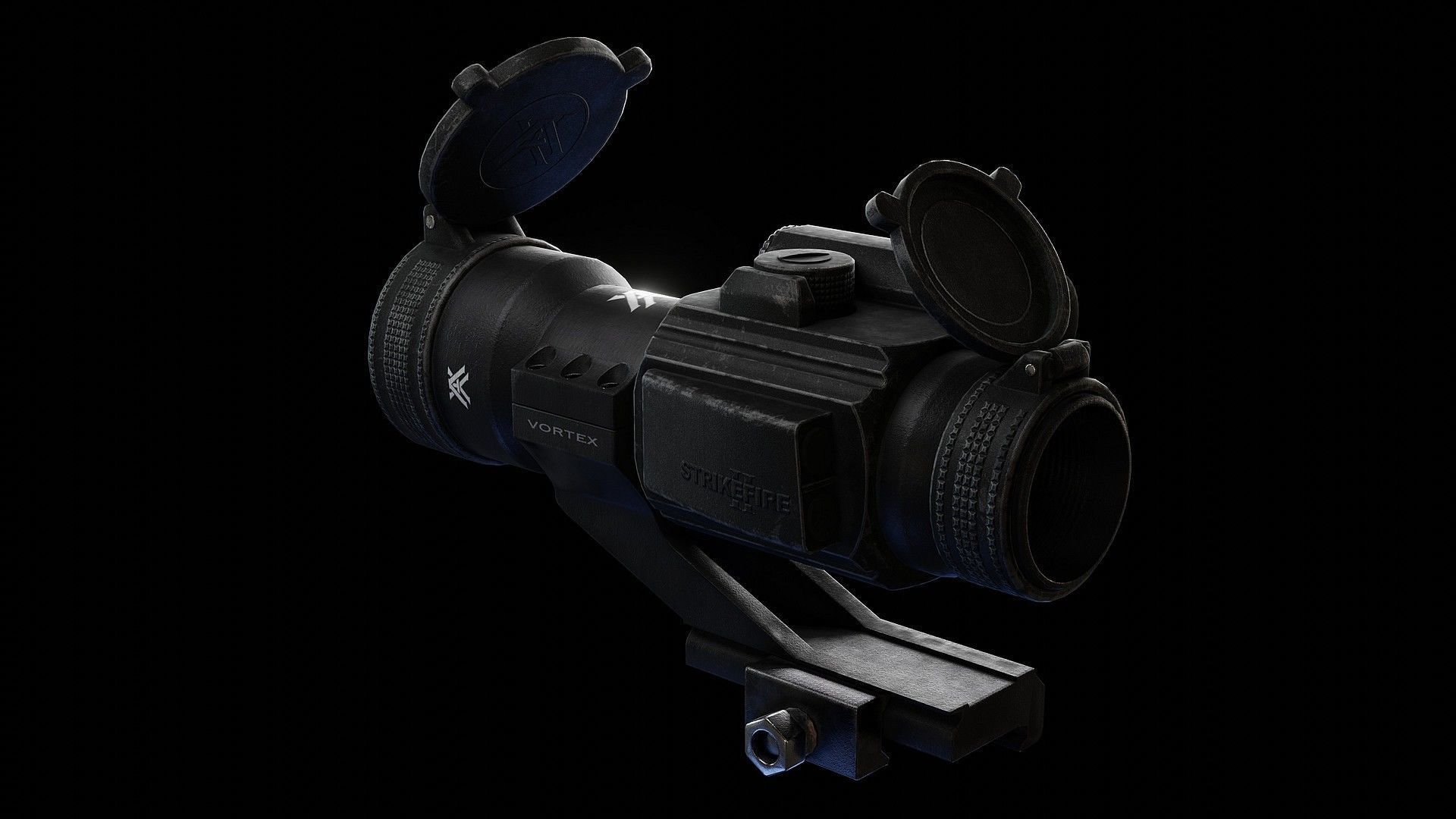 StrikeFire II Red Dot Rifle Optic Low-poly 3D model_1