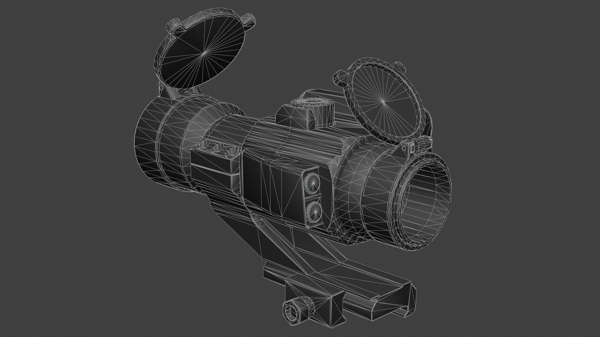 StrikeFire II Red Dot Rifle Optic Low-poly 3D model_7