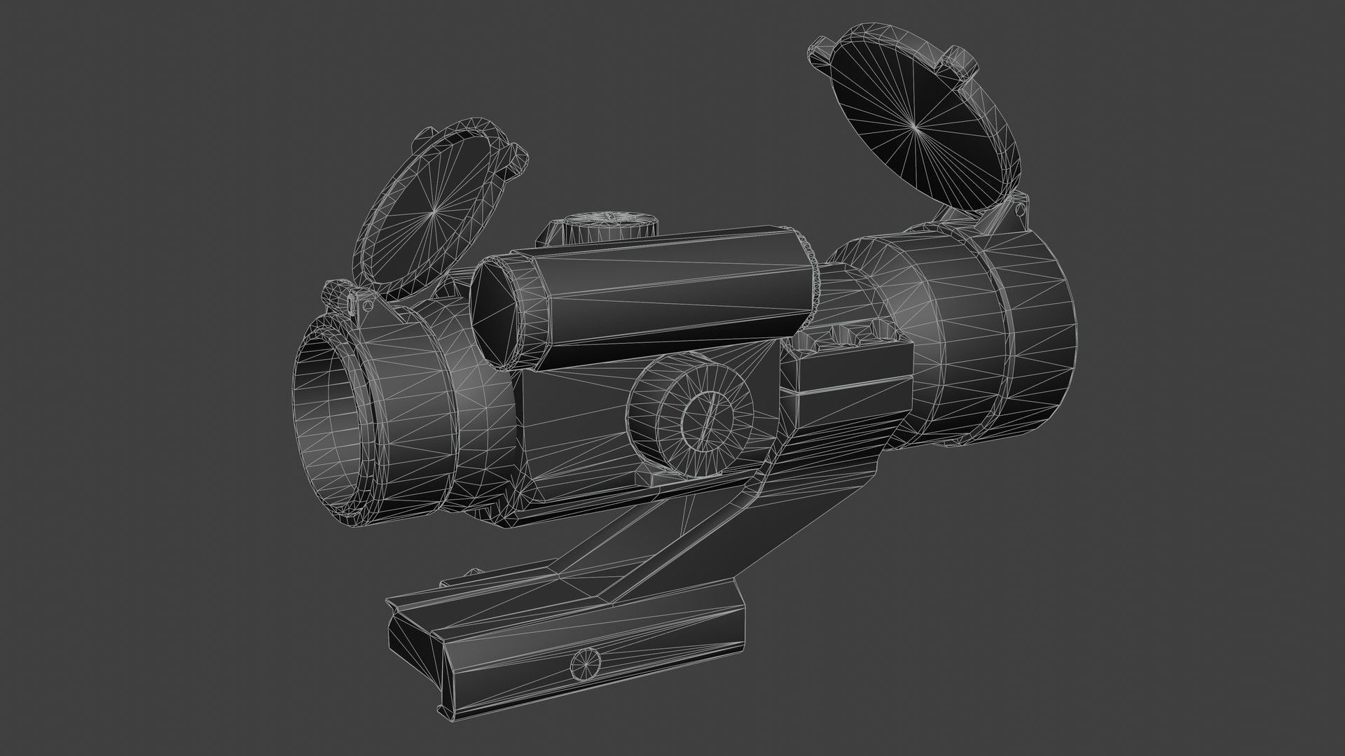StrikeFire II Red Dot Rifle Optic Low-poly 3D model_8