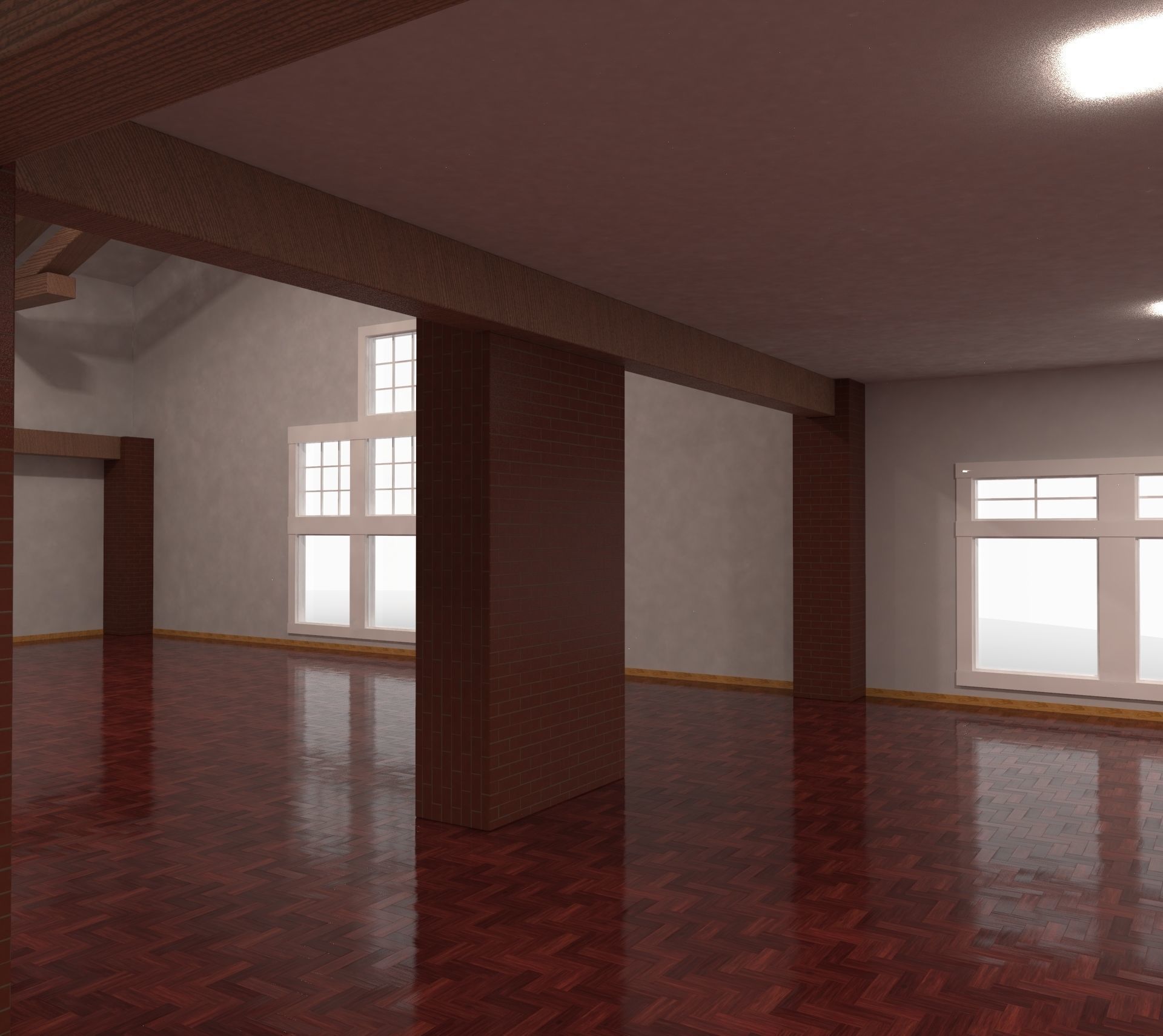House Interior Empty 3D model_2