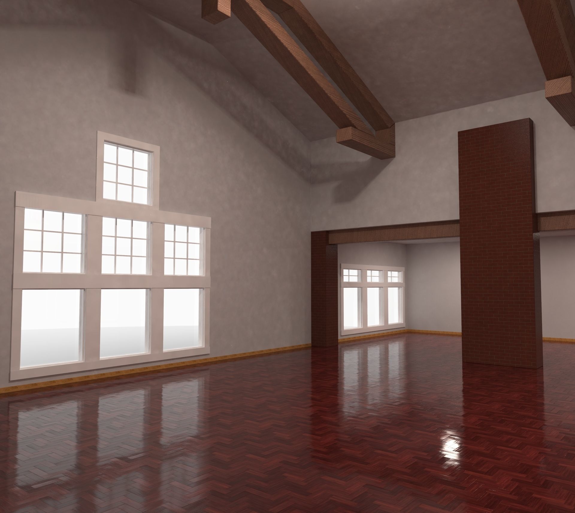 House Interior Empty 3D model_1