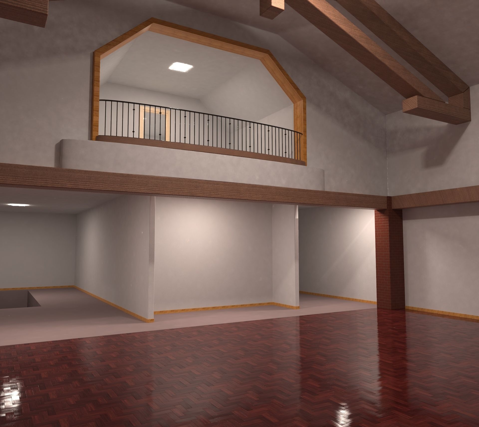 House Interior Empty 3D model_3
