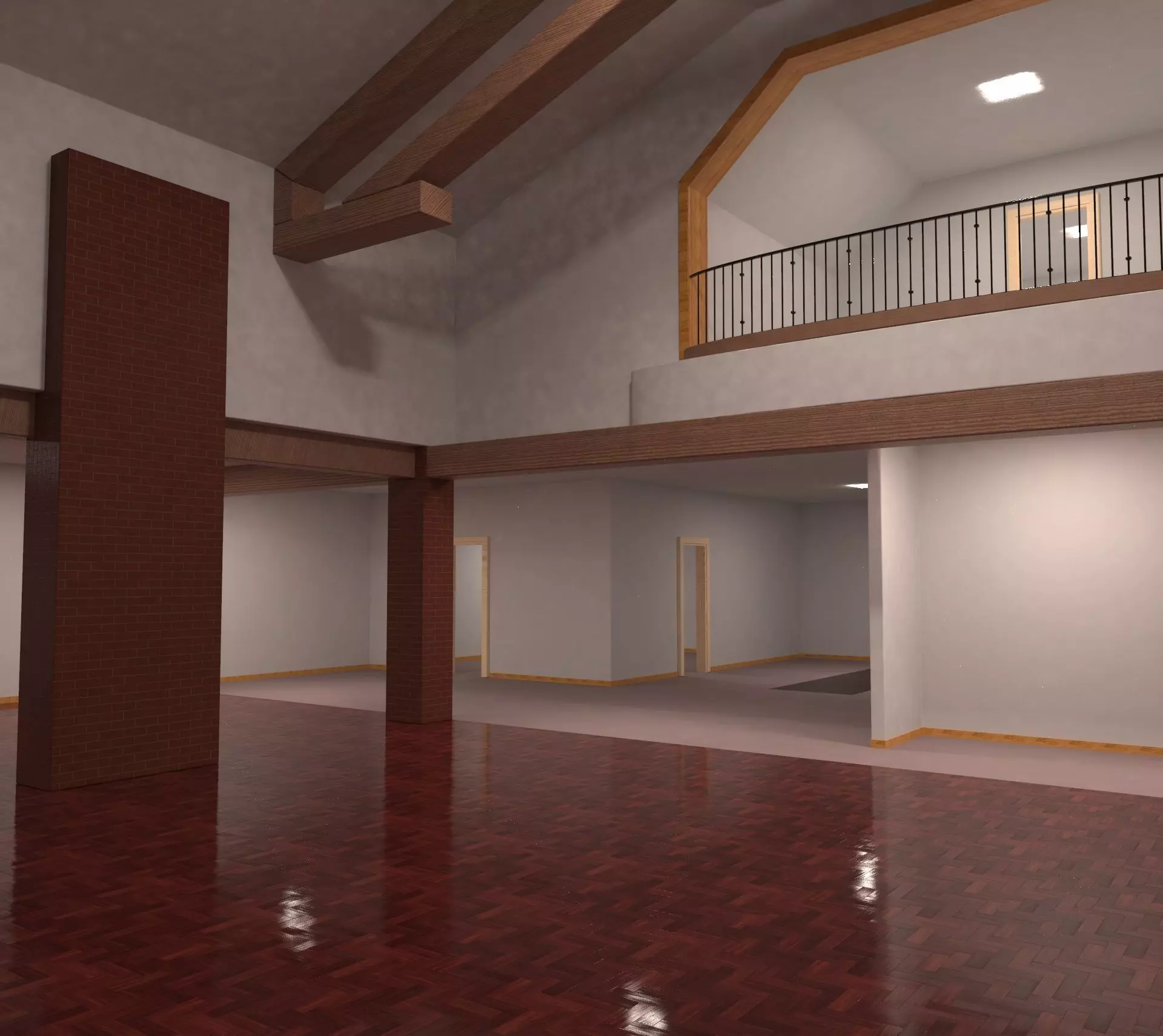 House Interior Empty 3D model_0
