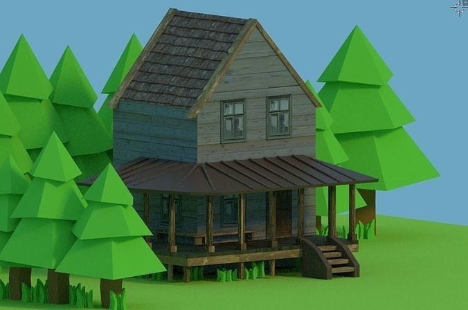 Low-poly Medieval House Free low-poly 3D model