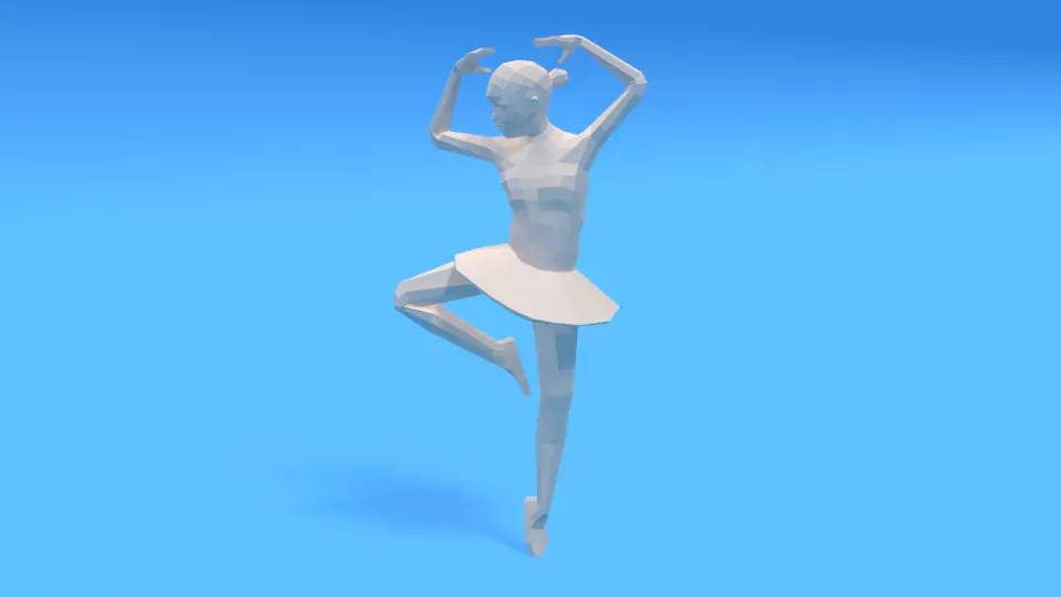 Low Poly Ballerina Girl Low-poly 3D model