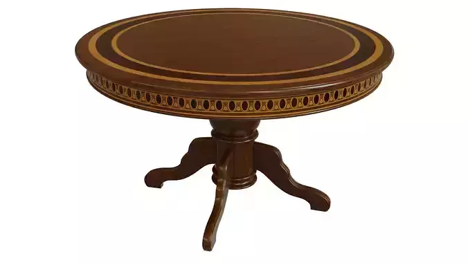 Wooden table with veneers 1200 Low-poly 3D model