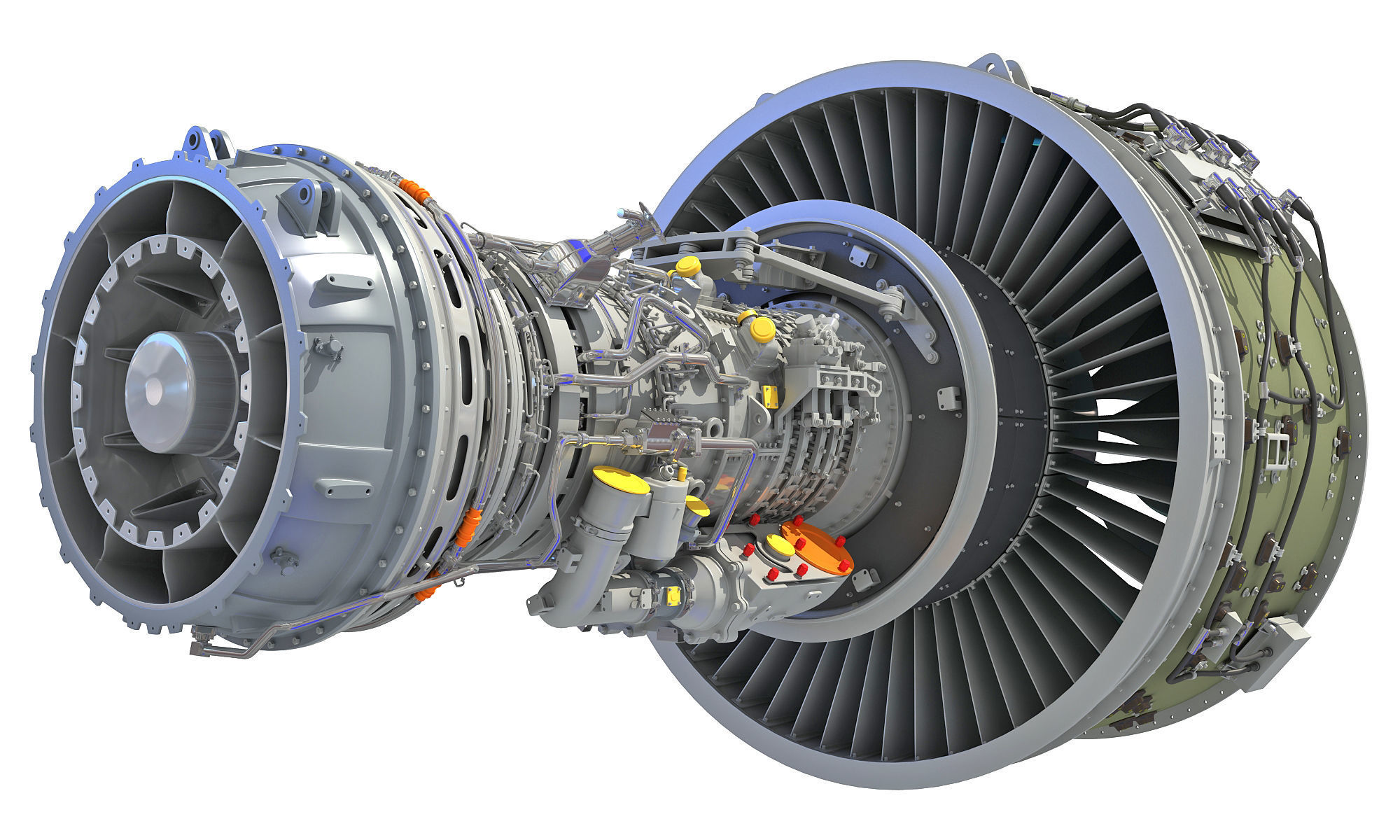 PW GTF Geared Turbofan Engine 3D model_9