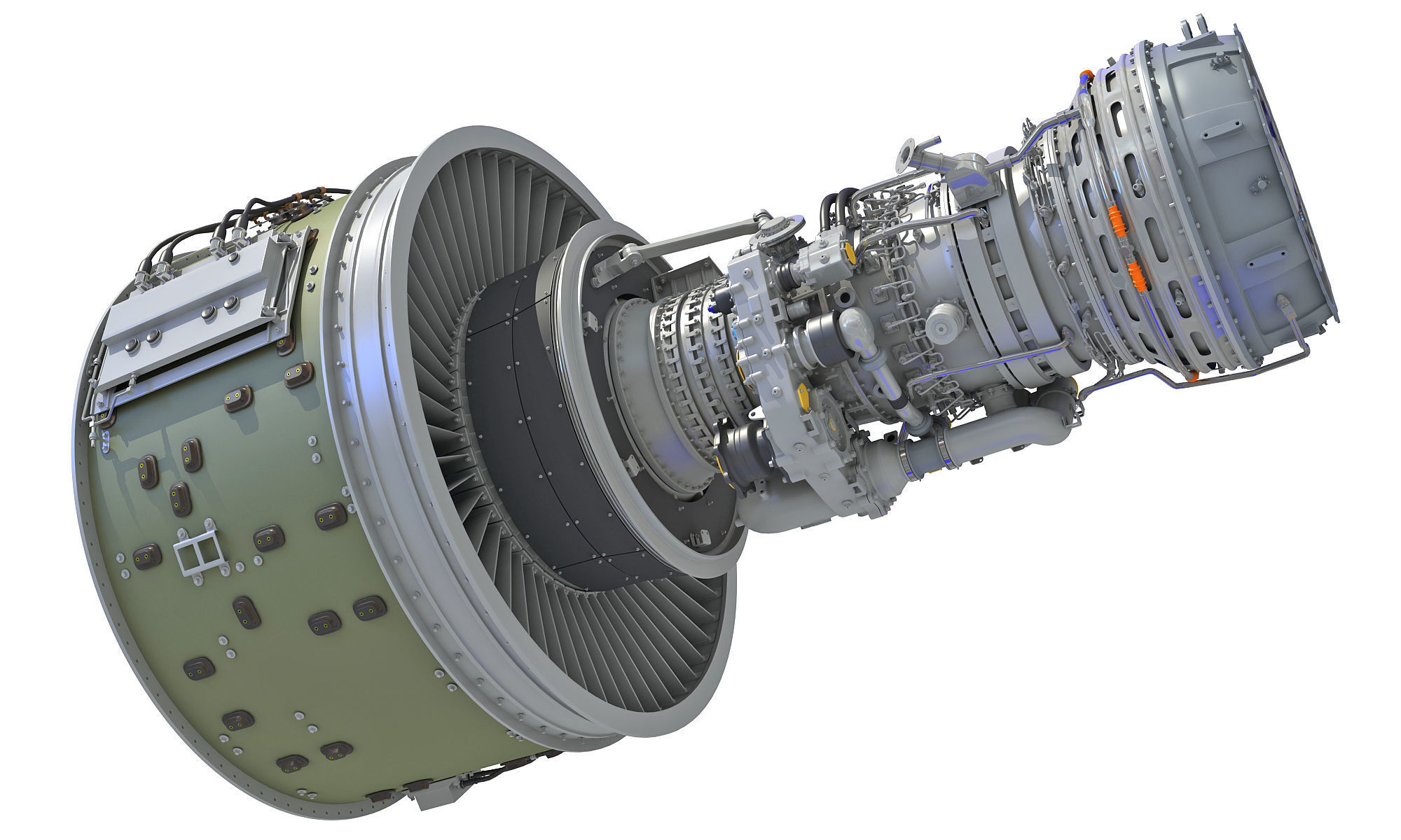 PW GTF Geared Turbofan Engine 3D model_13