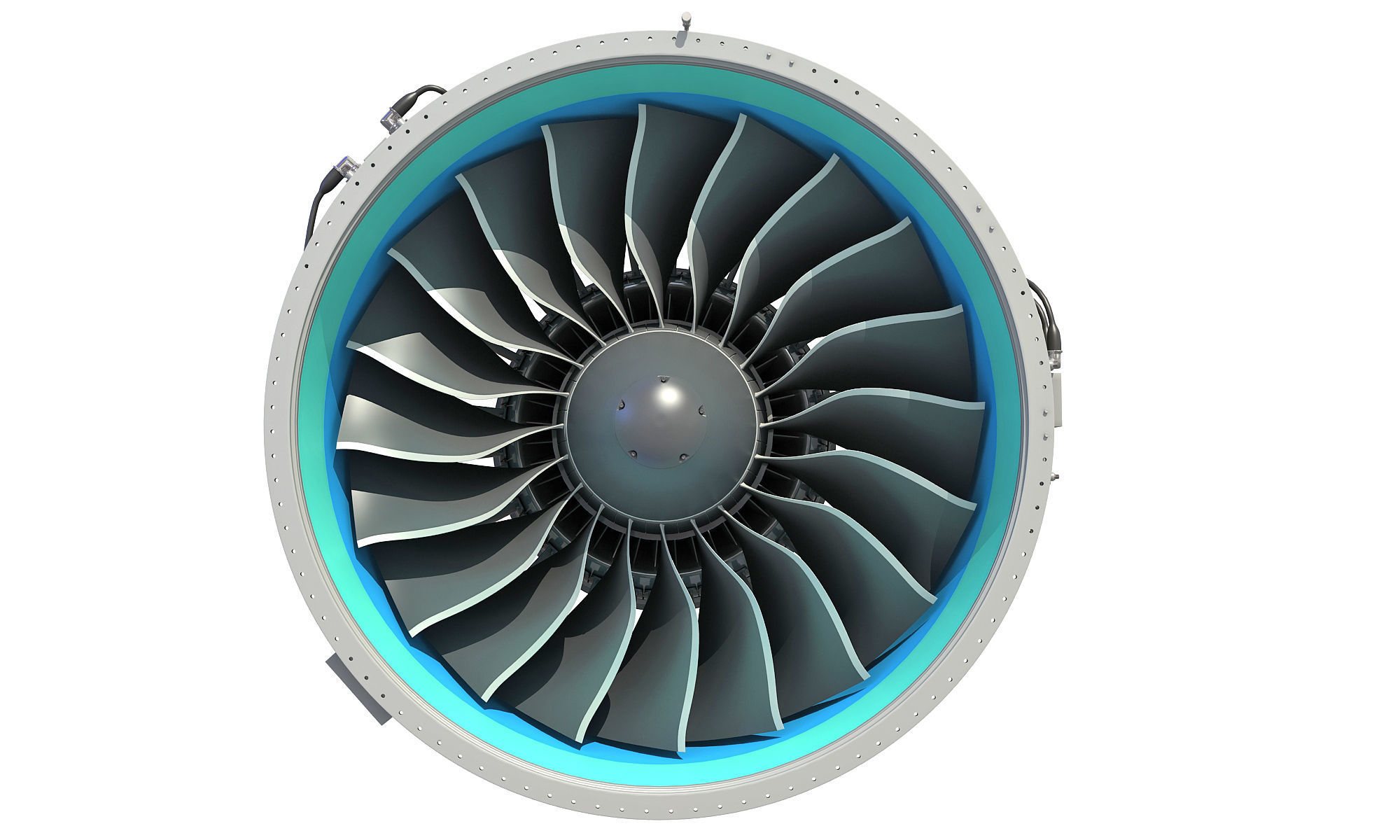 PW GTF Geared Turbofan Engine 3D model_15