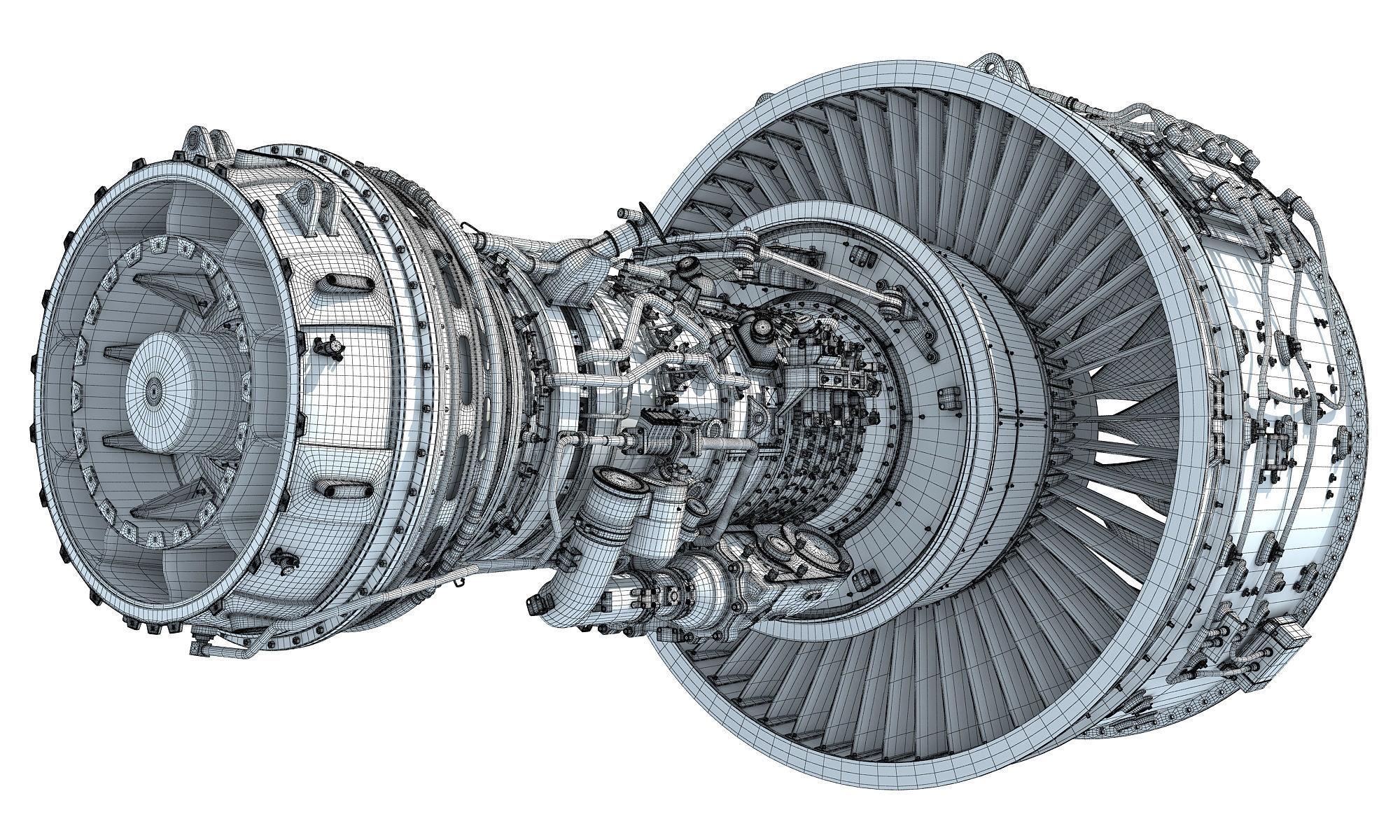 PW GTF Geared Turbofan Engine 3D model_23