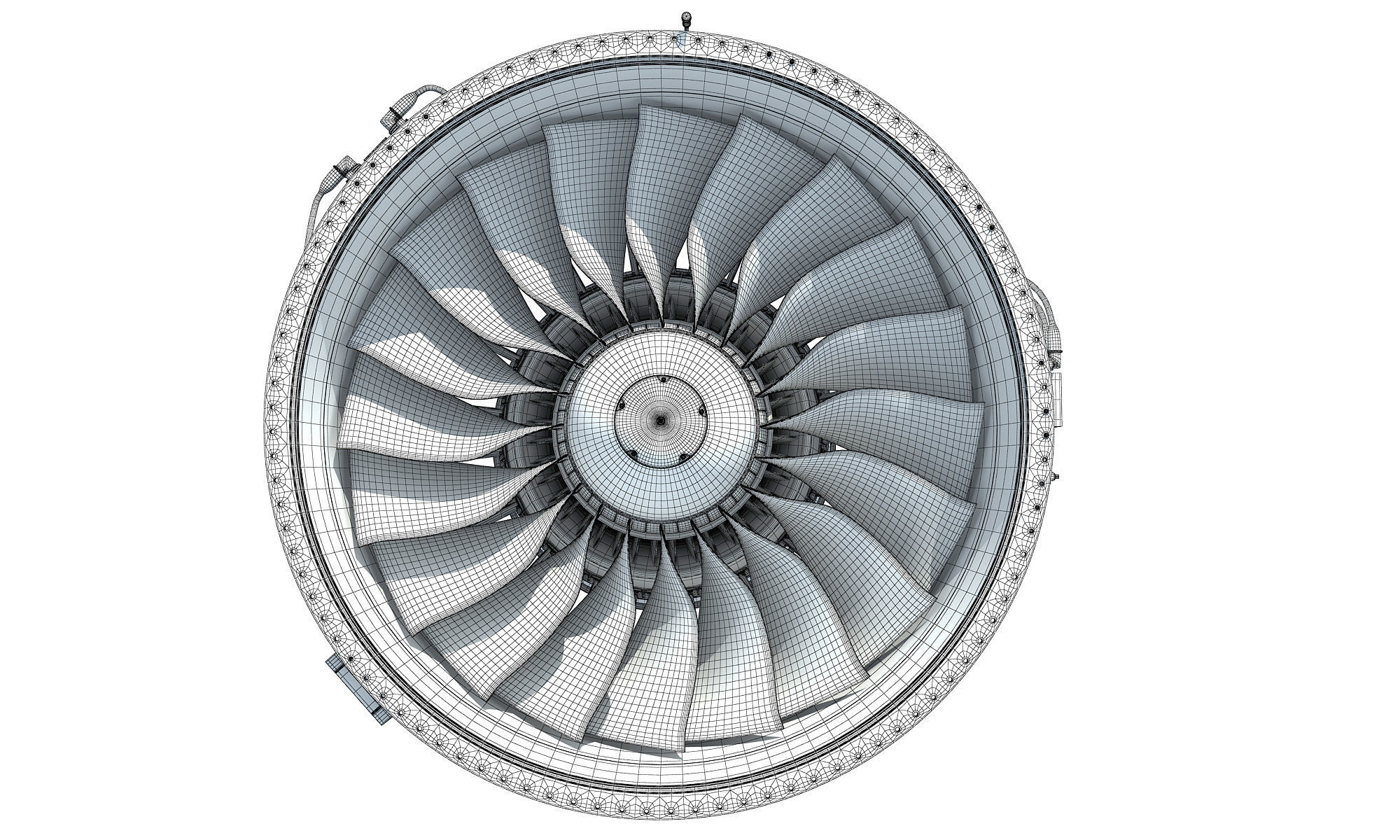 PW GTF Geared Turbofan Engine 3D model_25