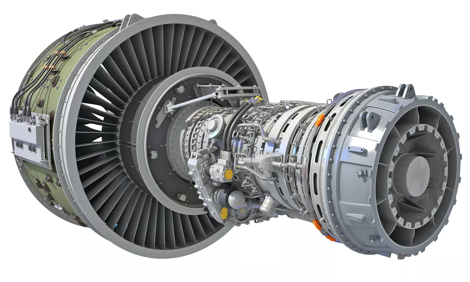 PW GTF Geared Turbofan Engine 3D model_0
