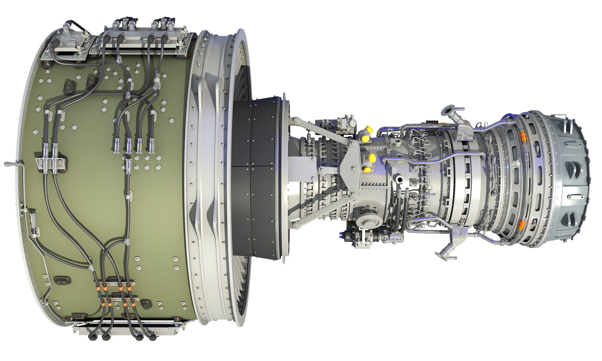 PW GTF Geared Turbofan Engine 3D model_16