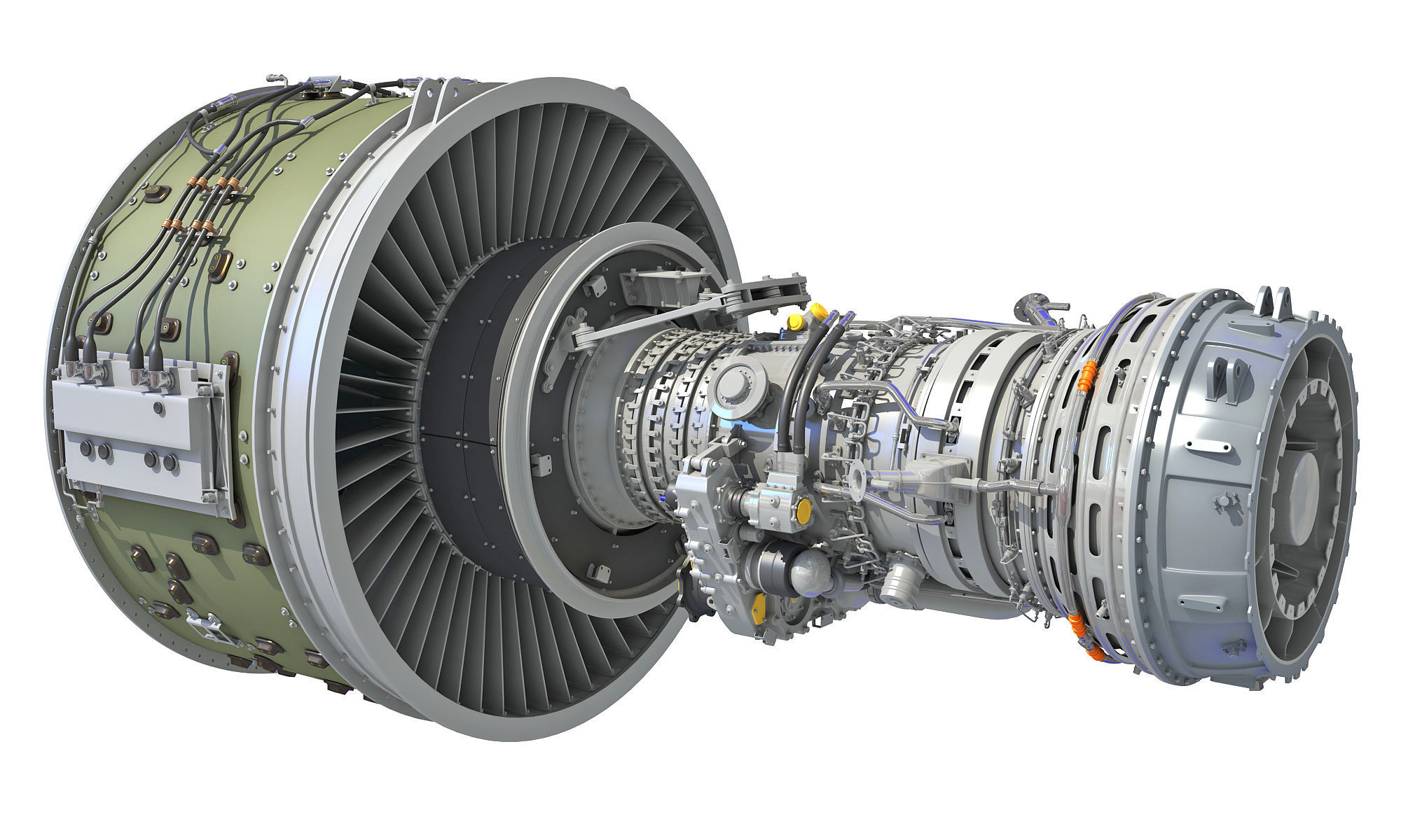 PW GTF Geared Turbofan Engine 3D model_7