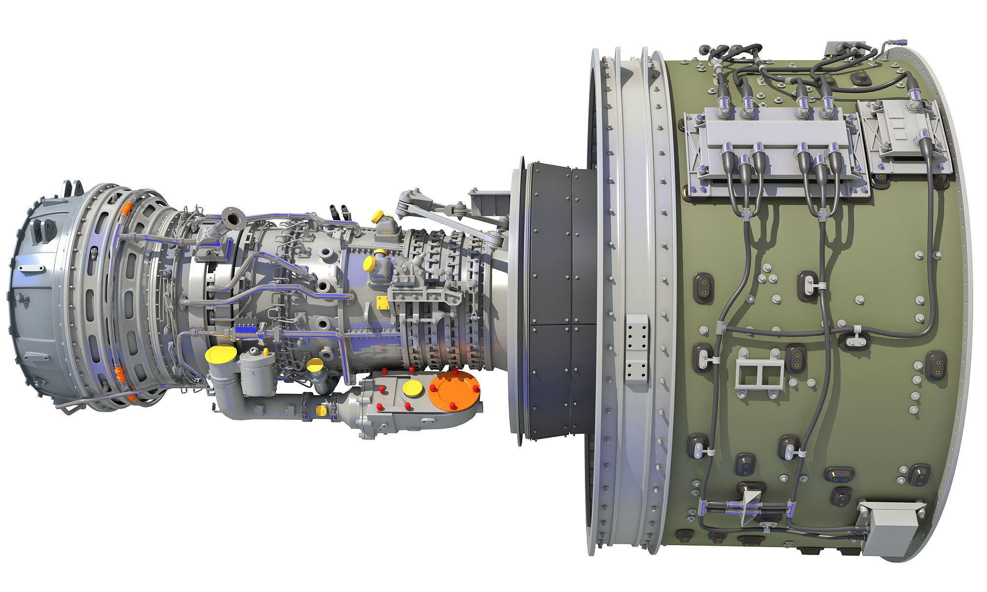 PW GTF Geared Turbofan Engine 3D model_10