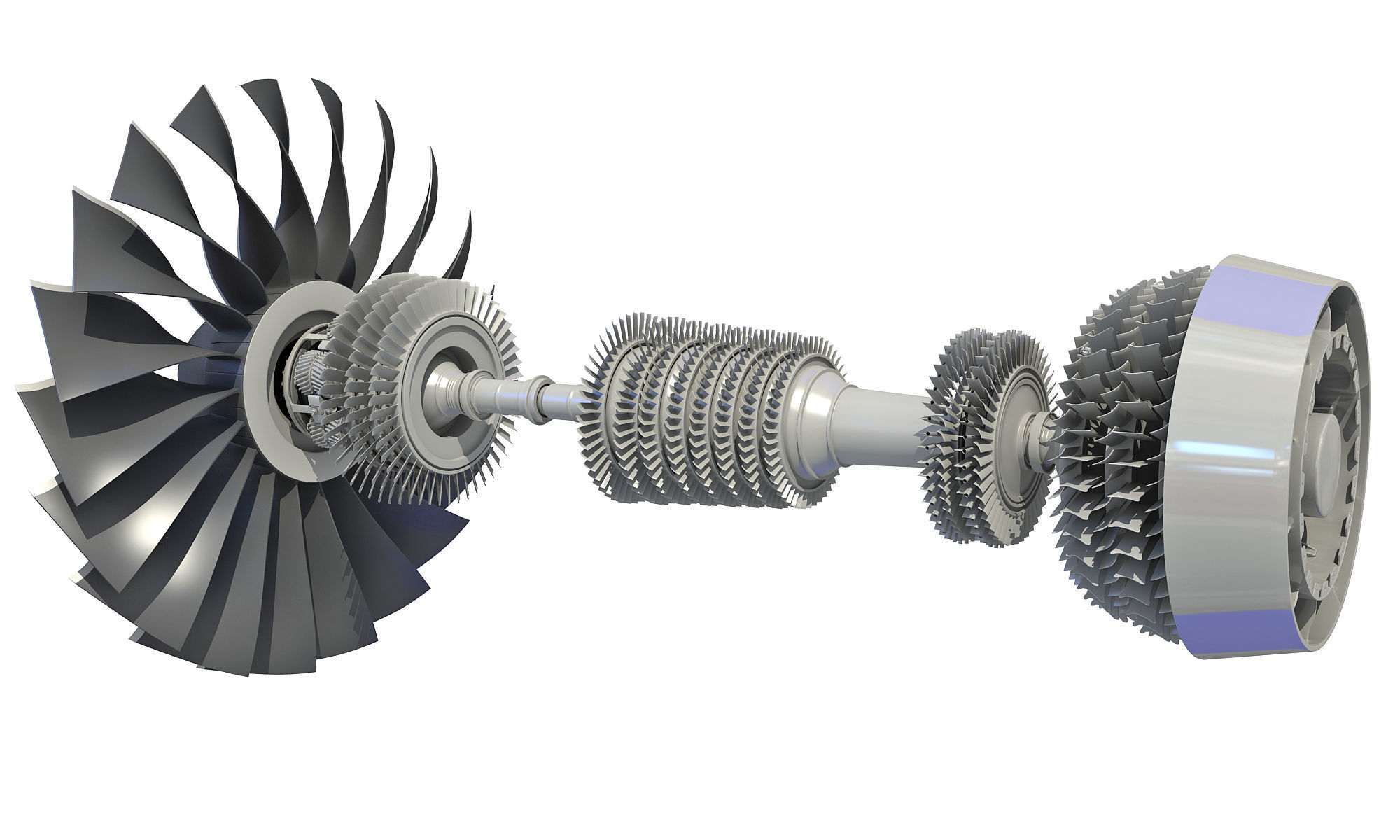 PW GTF Geared Turbofan Engine 3D model_18