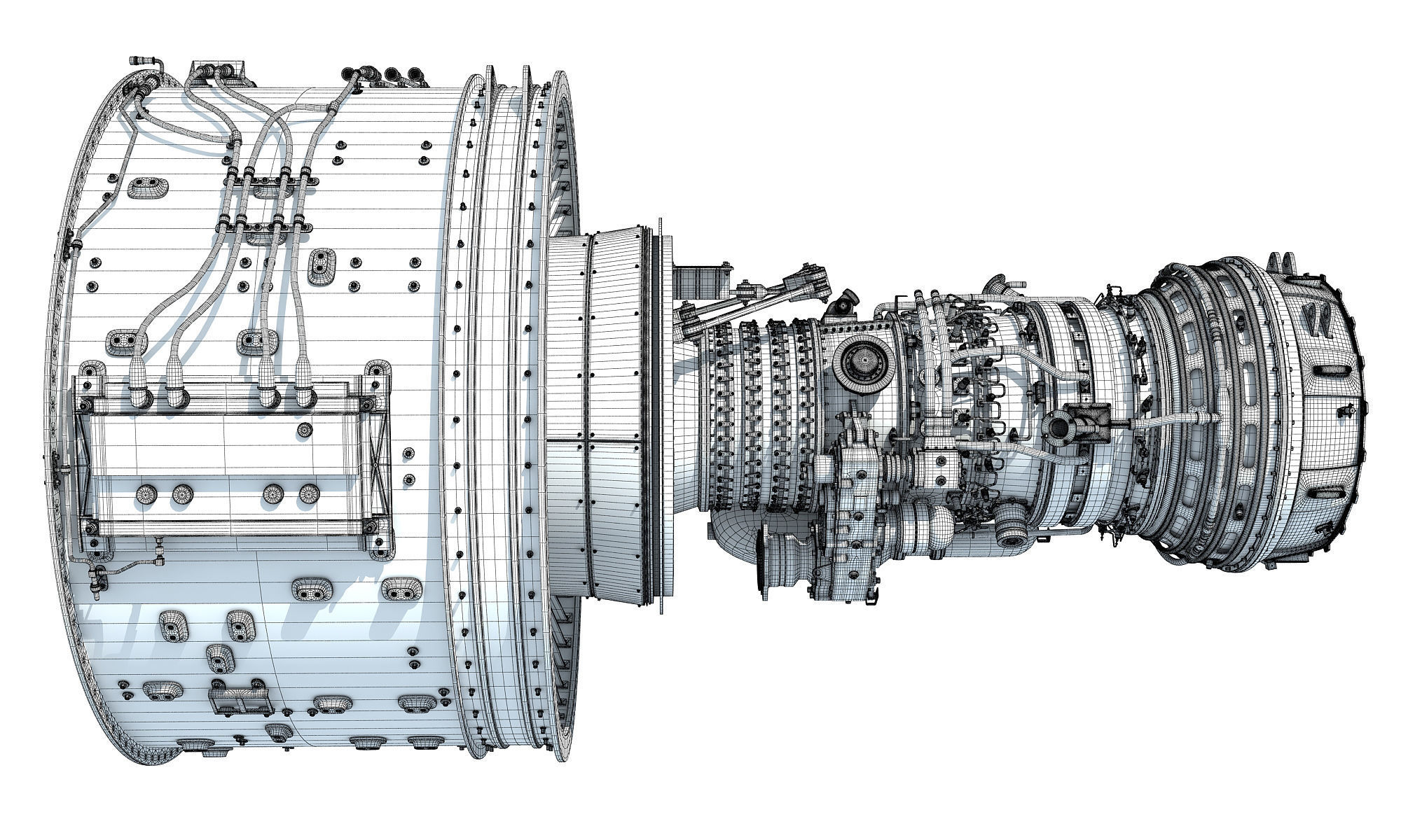 PW GTF Geared Turbofan Engine 3D model_21