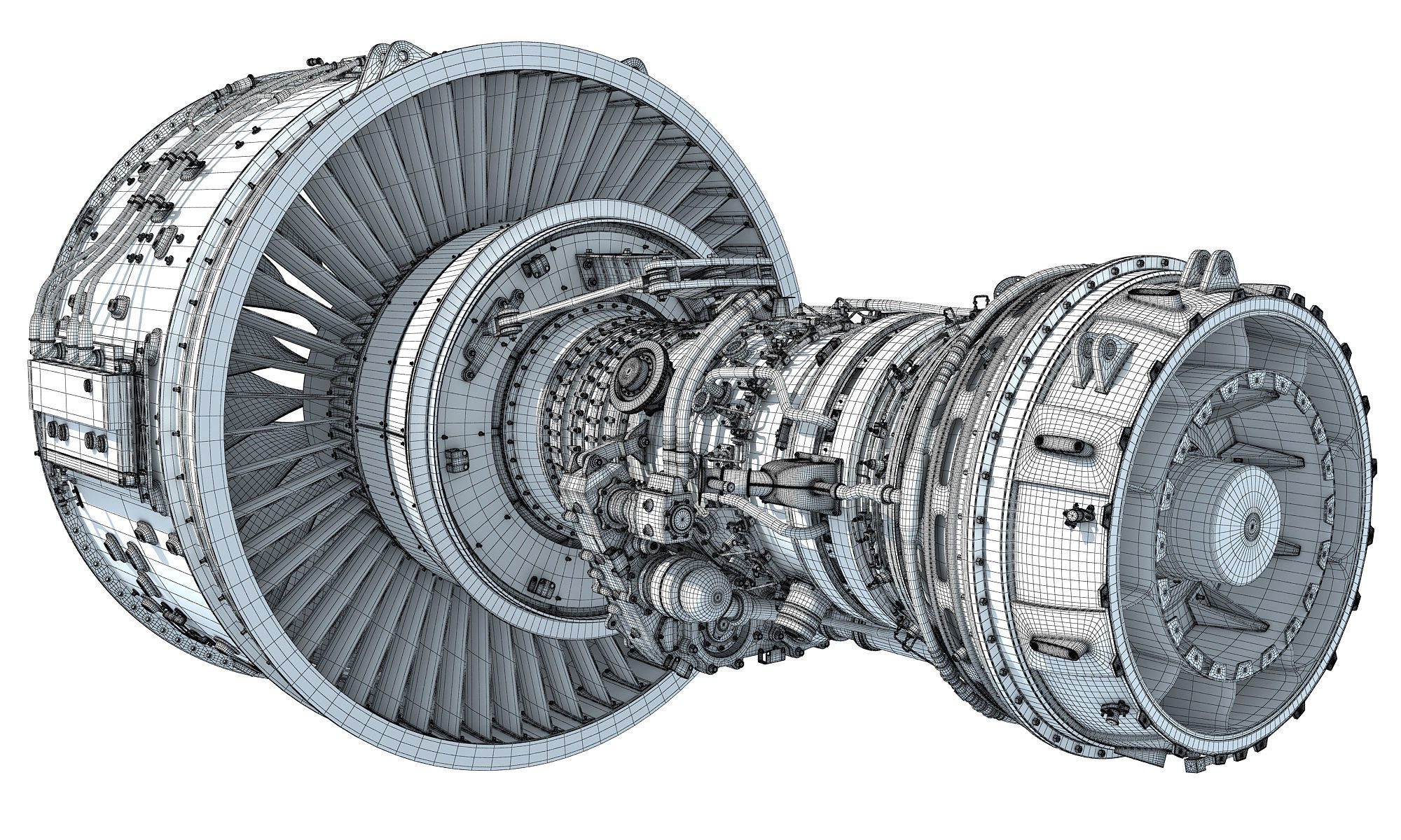 PW GTF Geared Turbofan Engine 3D model_22