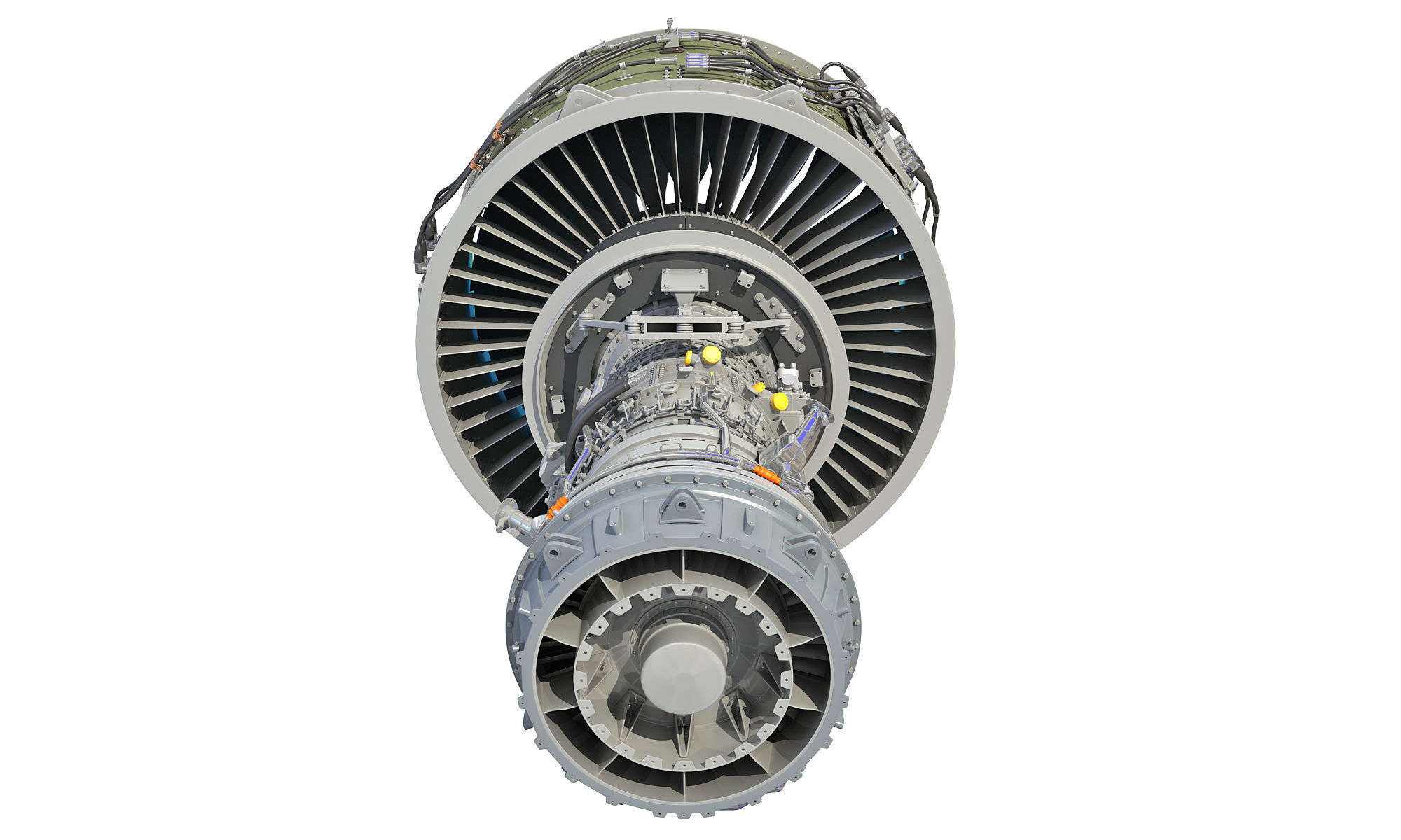 PW GTF Geared Turbofan Engine 3D model_8