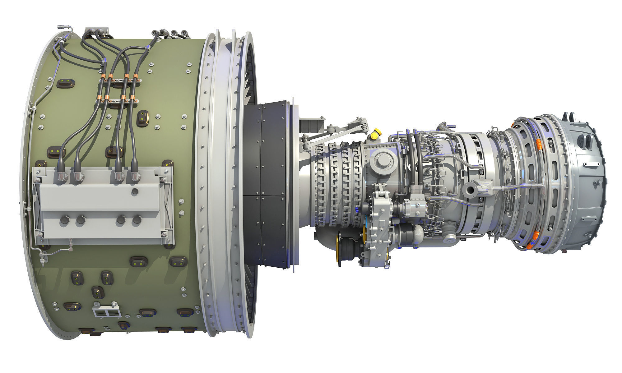 PW GTF Geared Turbofan Engine 3D model_5