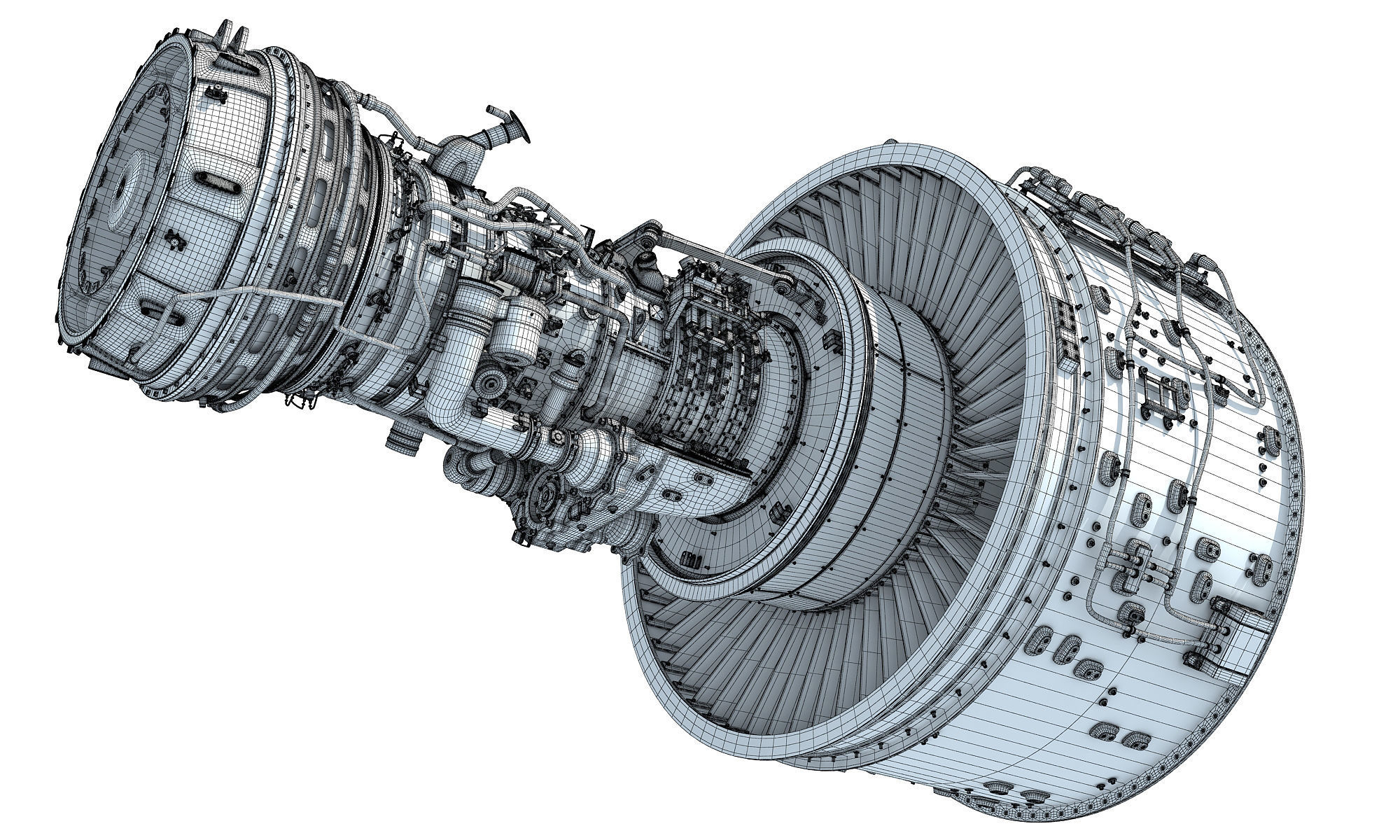 PW GTF Geared Turbofan Engine 3D model_24
