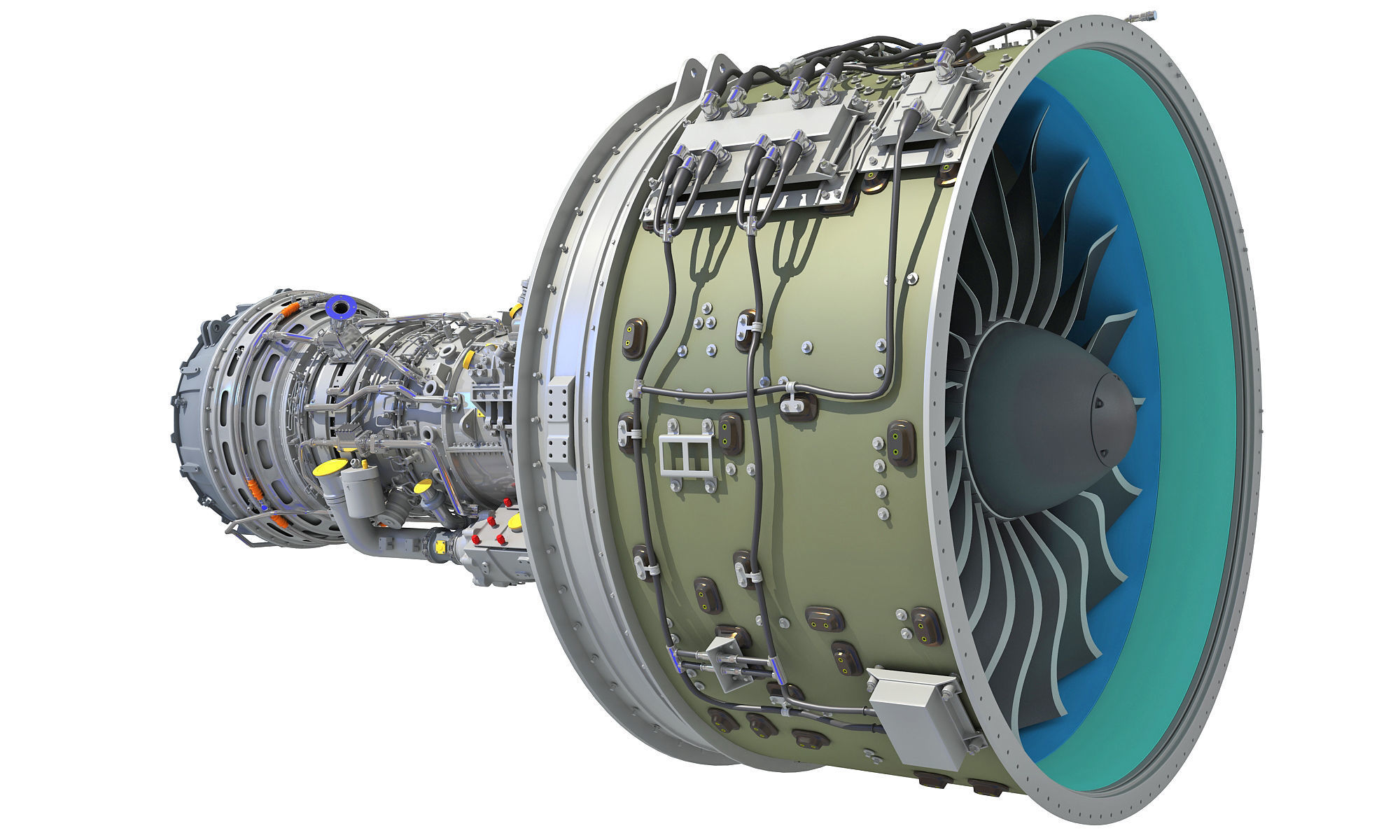 PW GTF Geared Turbofan Engine 3D model_14